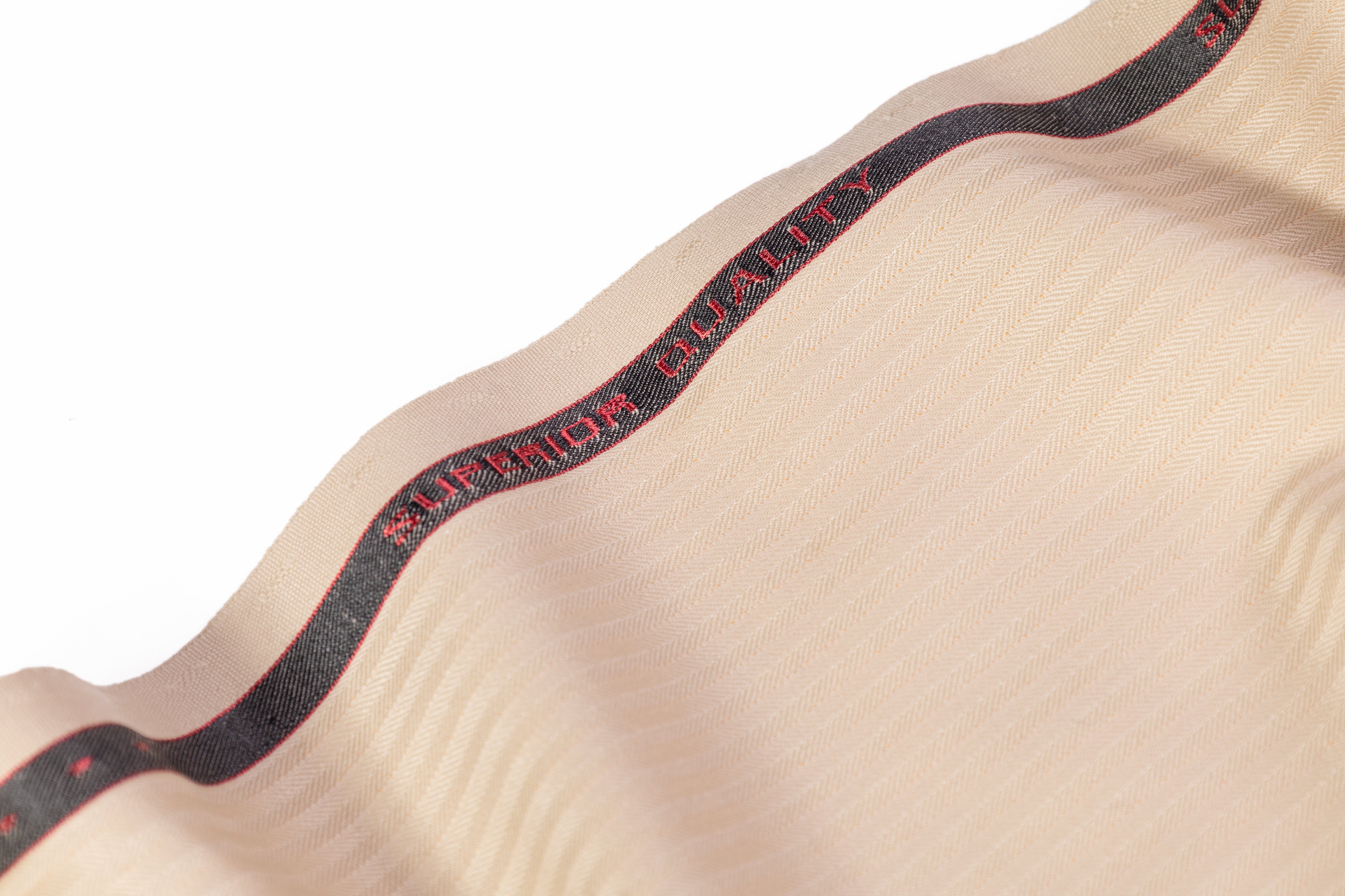 Striped Italian Super 150s Wool Suiting - Beige