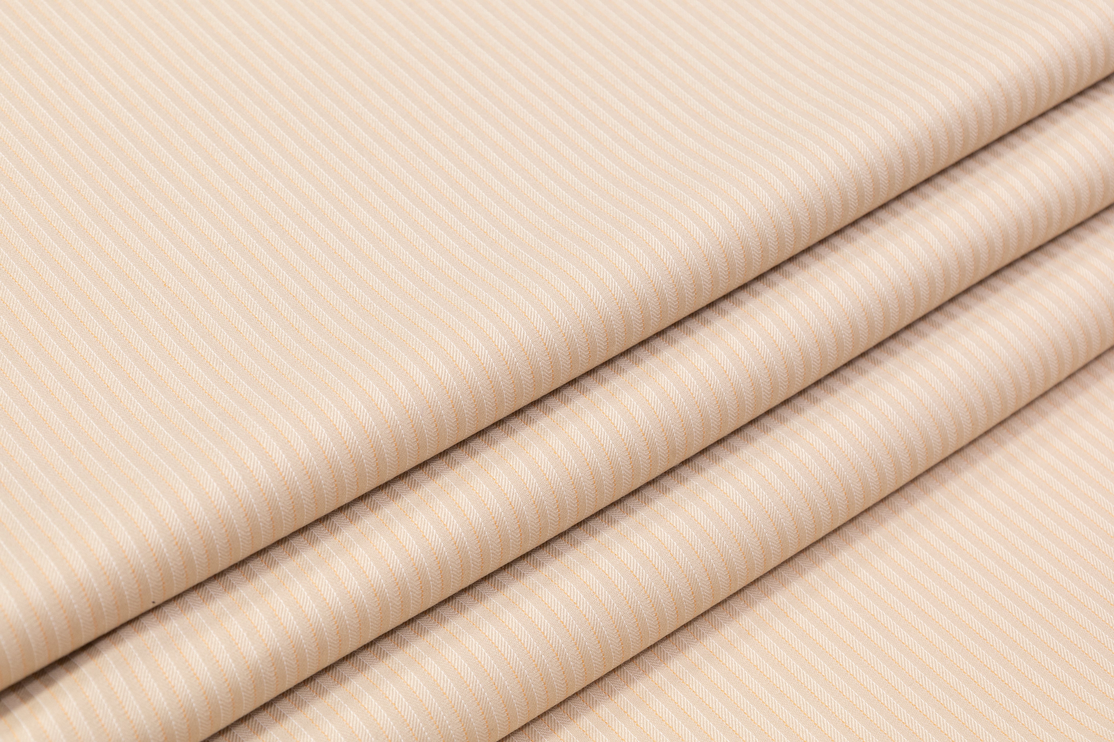 Striped Italian Super 150s Wool Suiting - Beige