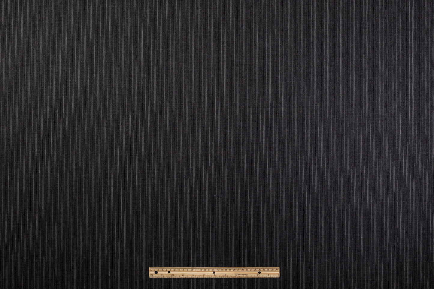 Striped Italian Wool Suiting - Charcoal Gray