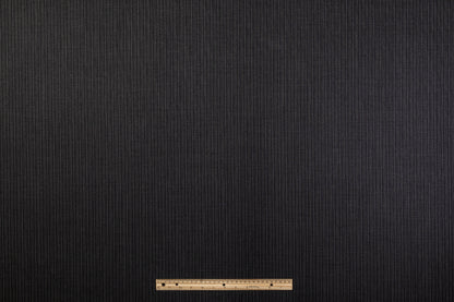 Striped Italian Wool Suiting - Charcoal Gray