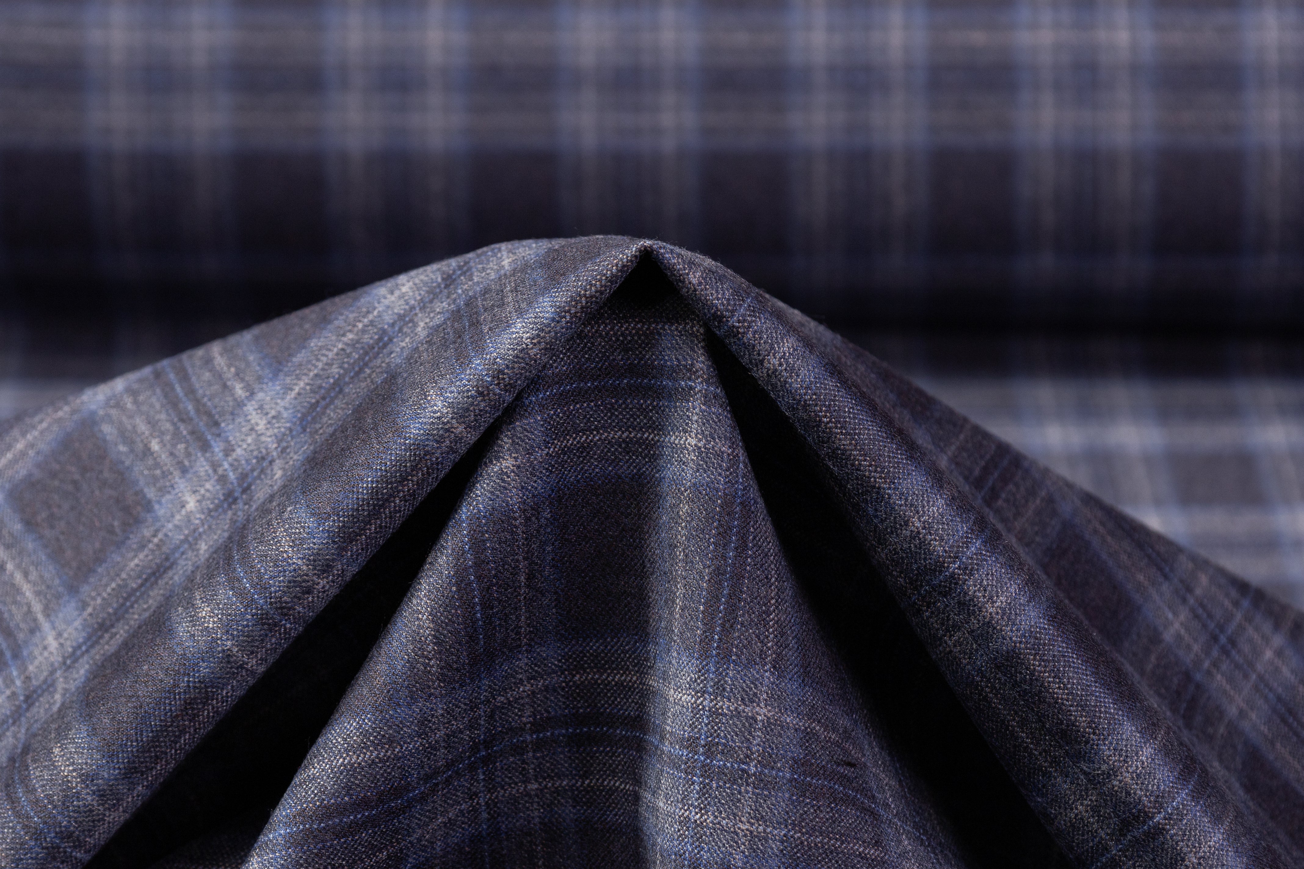 Cerruti - Oxygen 130's Italian Wool Suiting - Blue / Charcoal