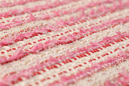 Metallic Italian Cotton Blend Tweed - Pink / White / Red / Gold