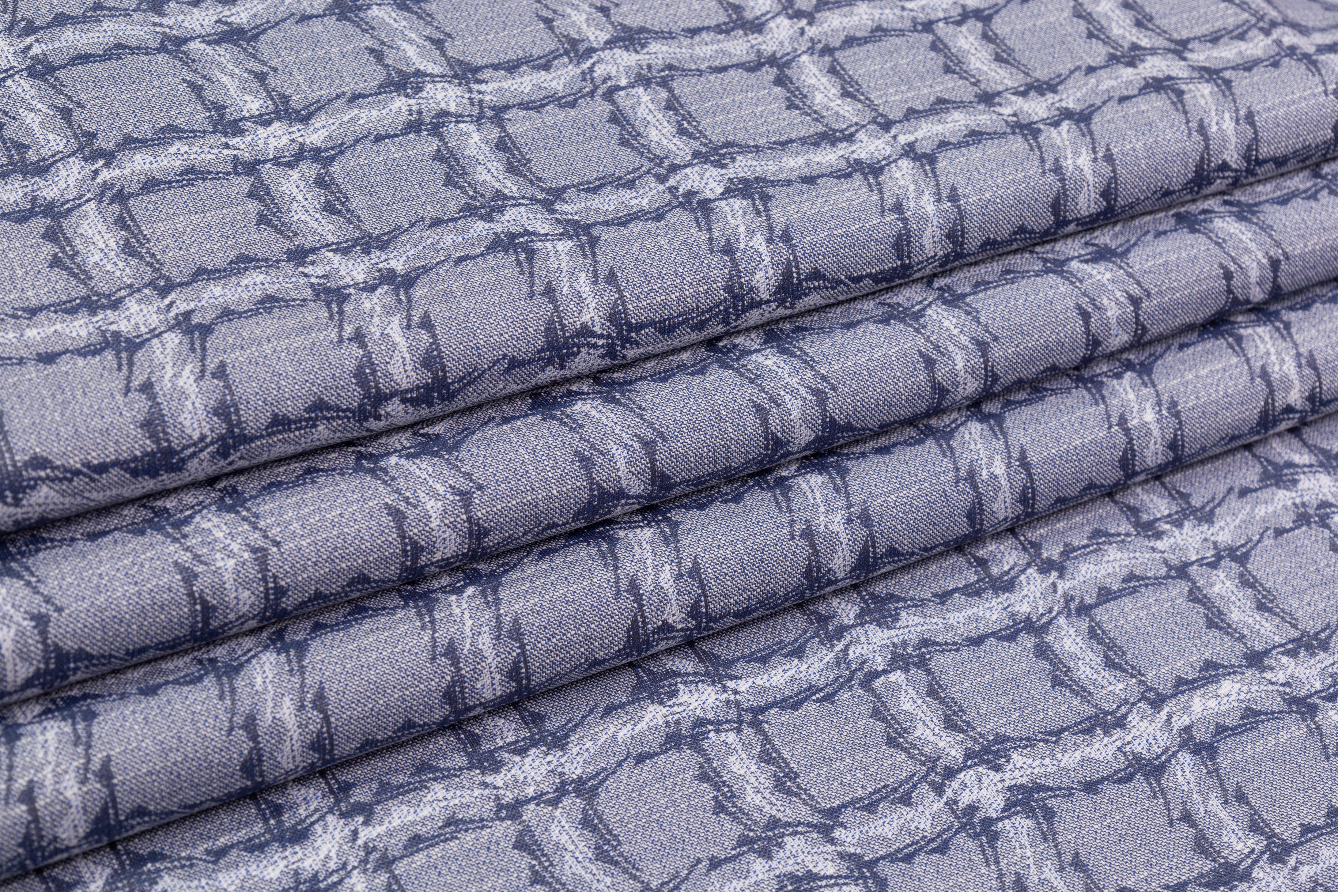 Armani - Checked Italian Wool Suiting - Blue Gray