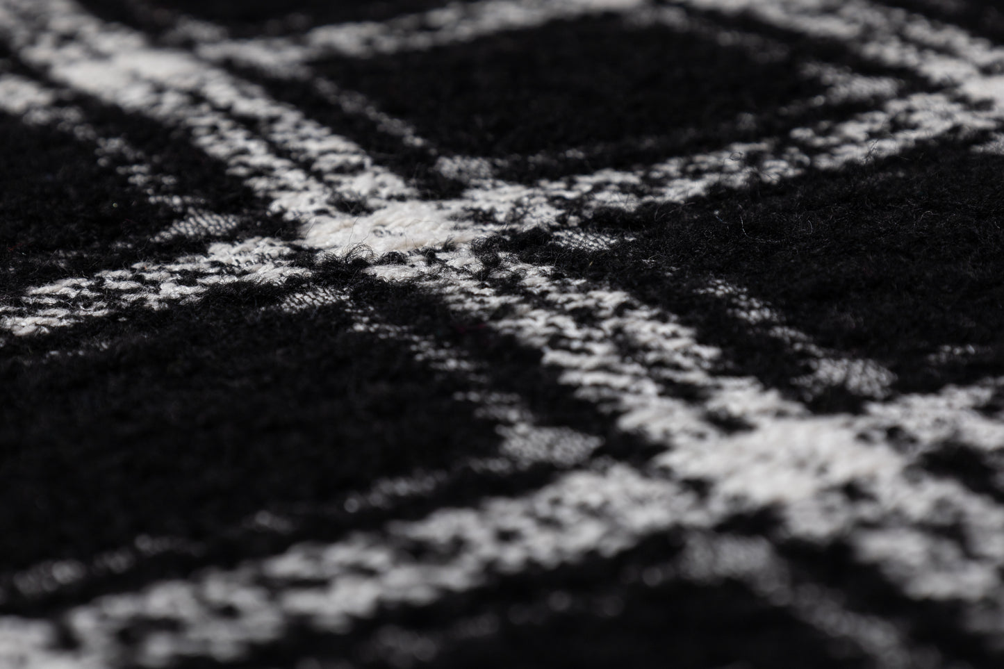 Checked Italian Poly Wool Tweed Boucle - Black / White