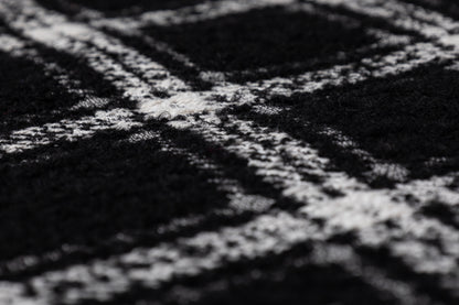 Checked Italian Poly Wool Tweed Boucle - Black / White