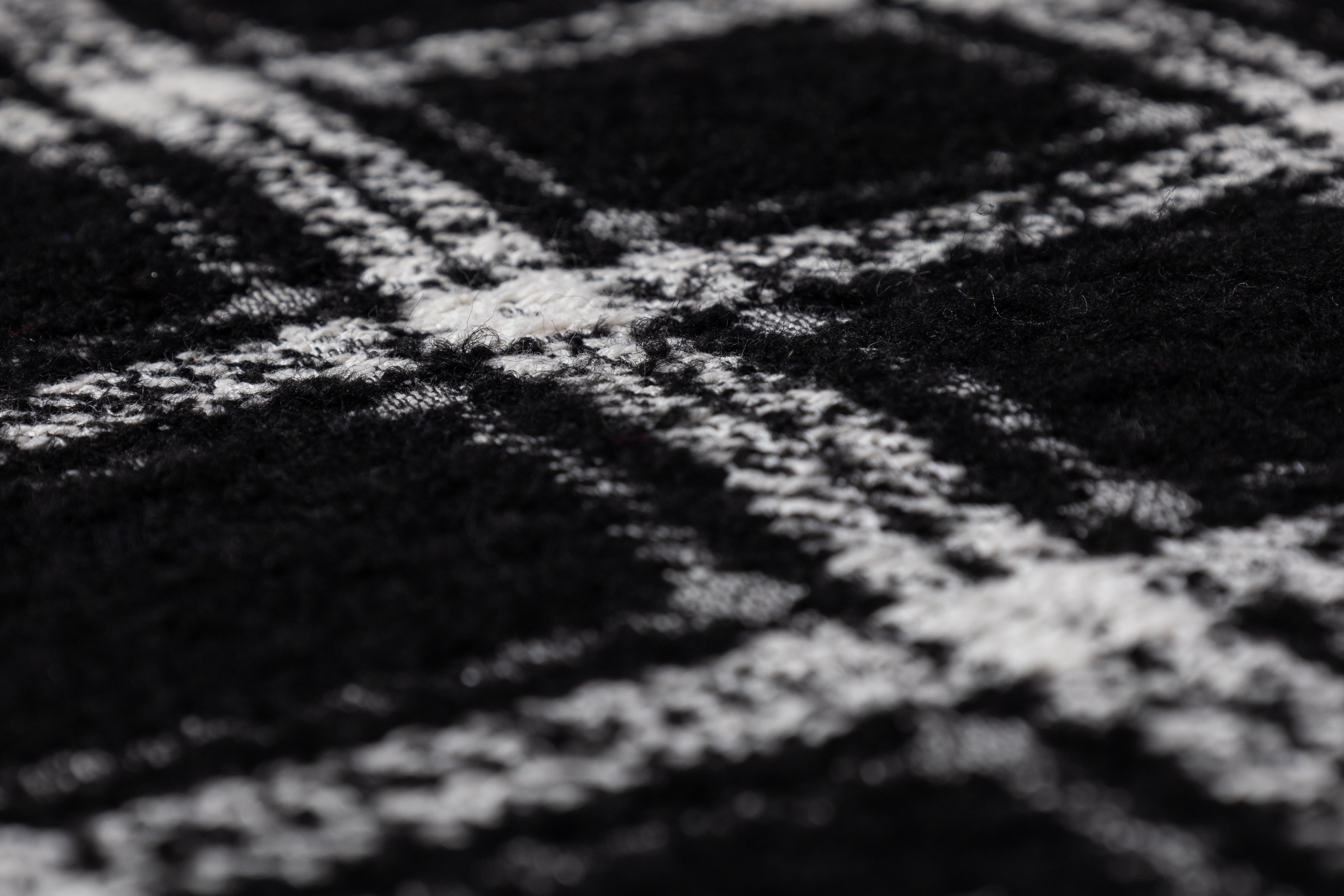 Checked Italian Poly Wool Tweed Boucle - Black / White