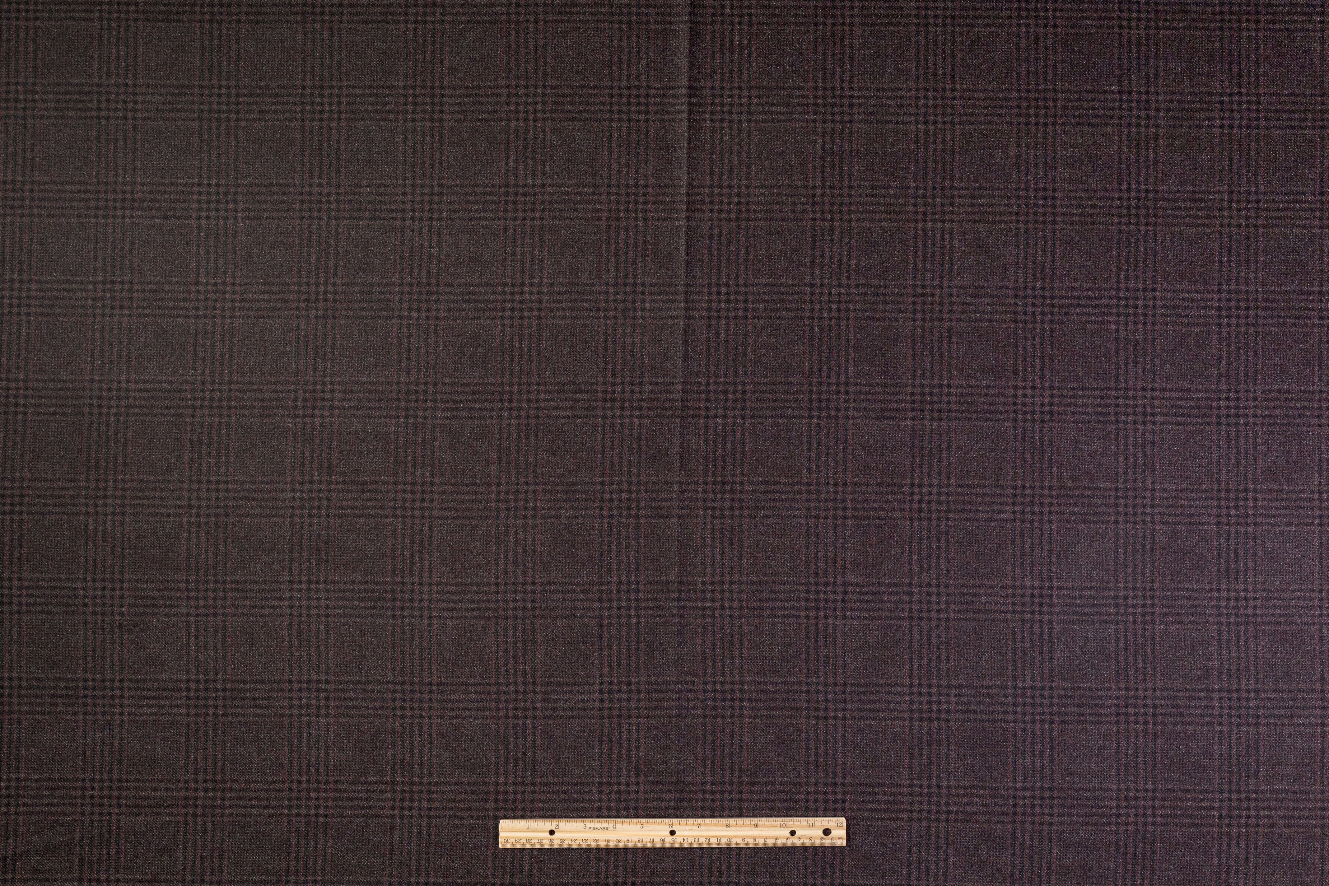 Checked Italian Wool - Burgundy / Gray / Black