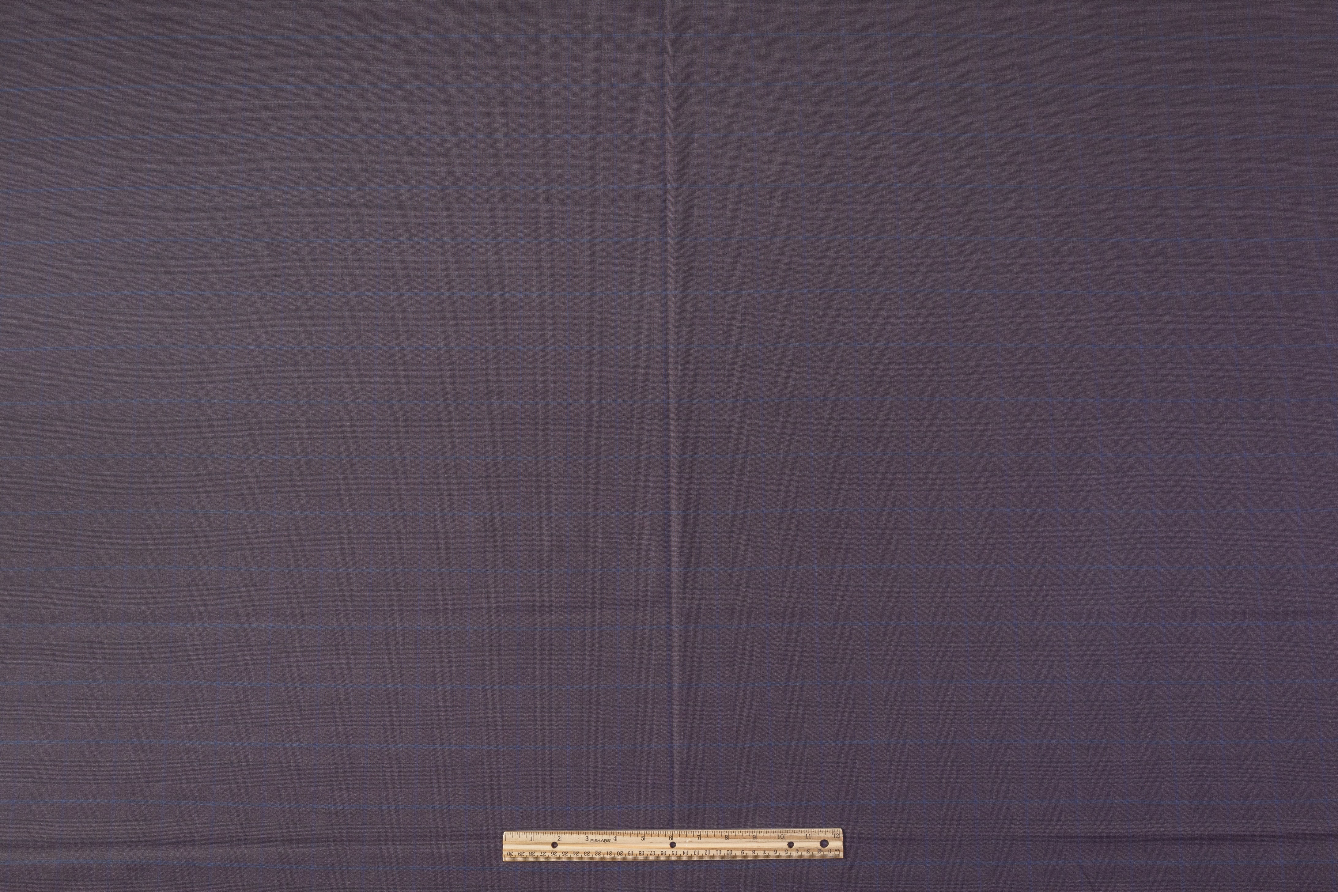 Checked Italian Wool Suiting - Deep Plum / Navy