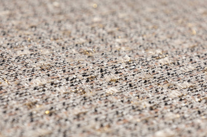 Metallic Italian Cotton Wool Blend Tweed - Taupe / Gray / Gold / Black
