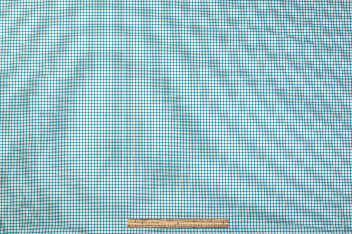 Checked Cotton Shirting - Blue / Peach