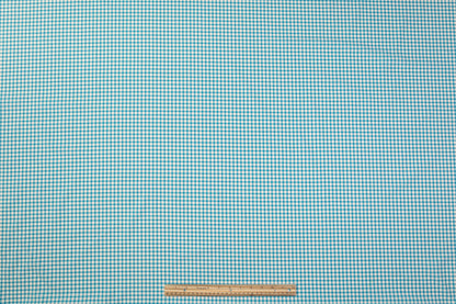 Checked Cotton Shirting - Blue / Peach