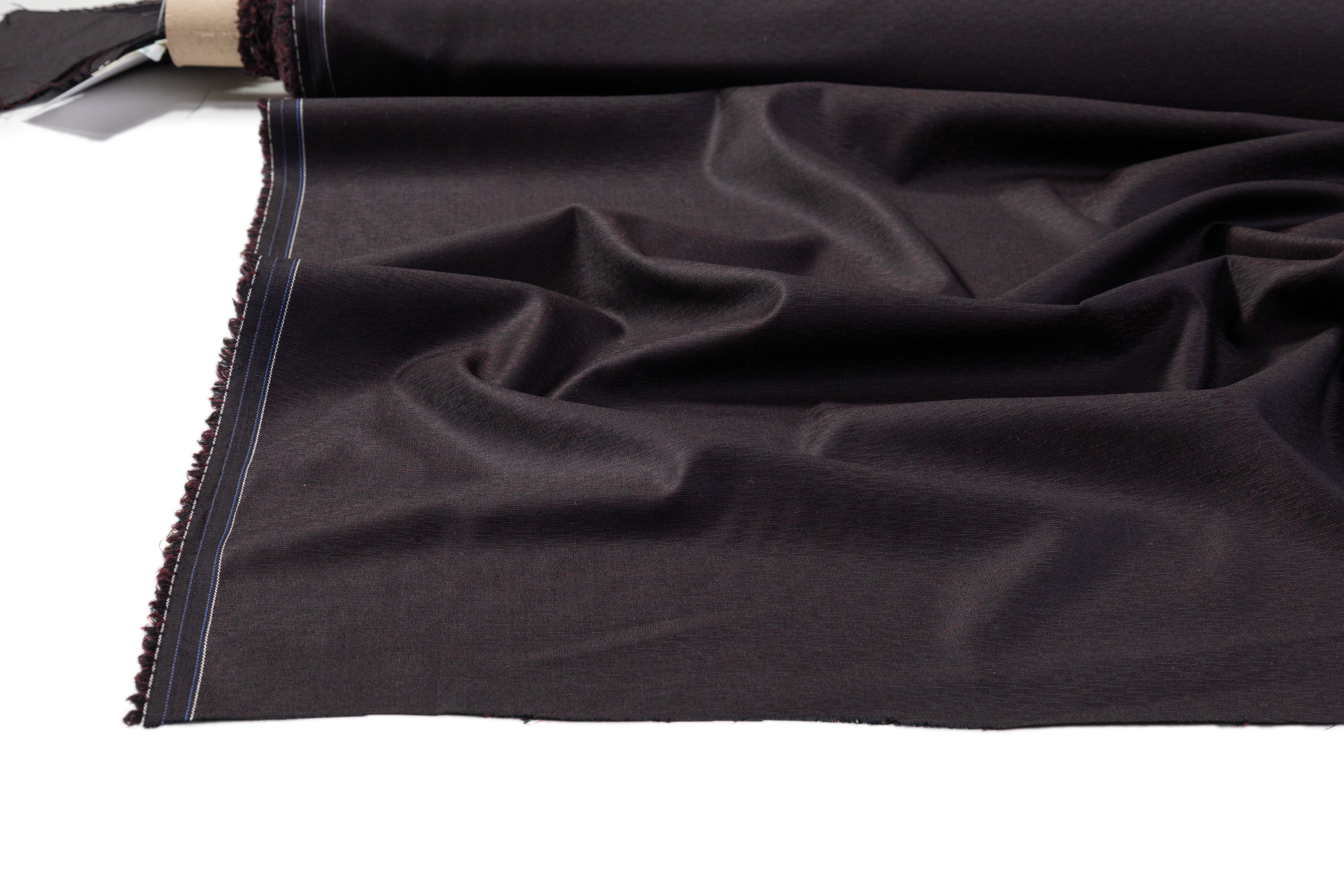 Micro Pattern Italian Wool Suiting - Burgundy / Black