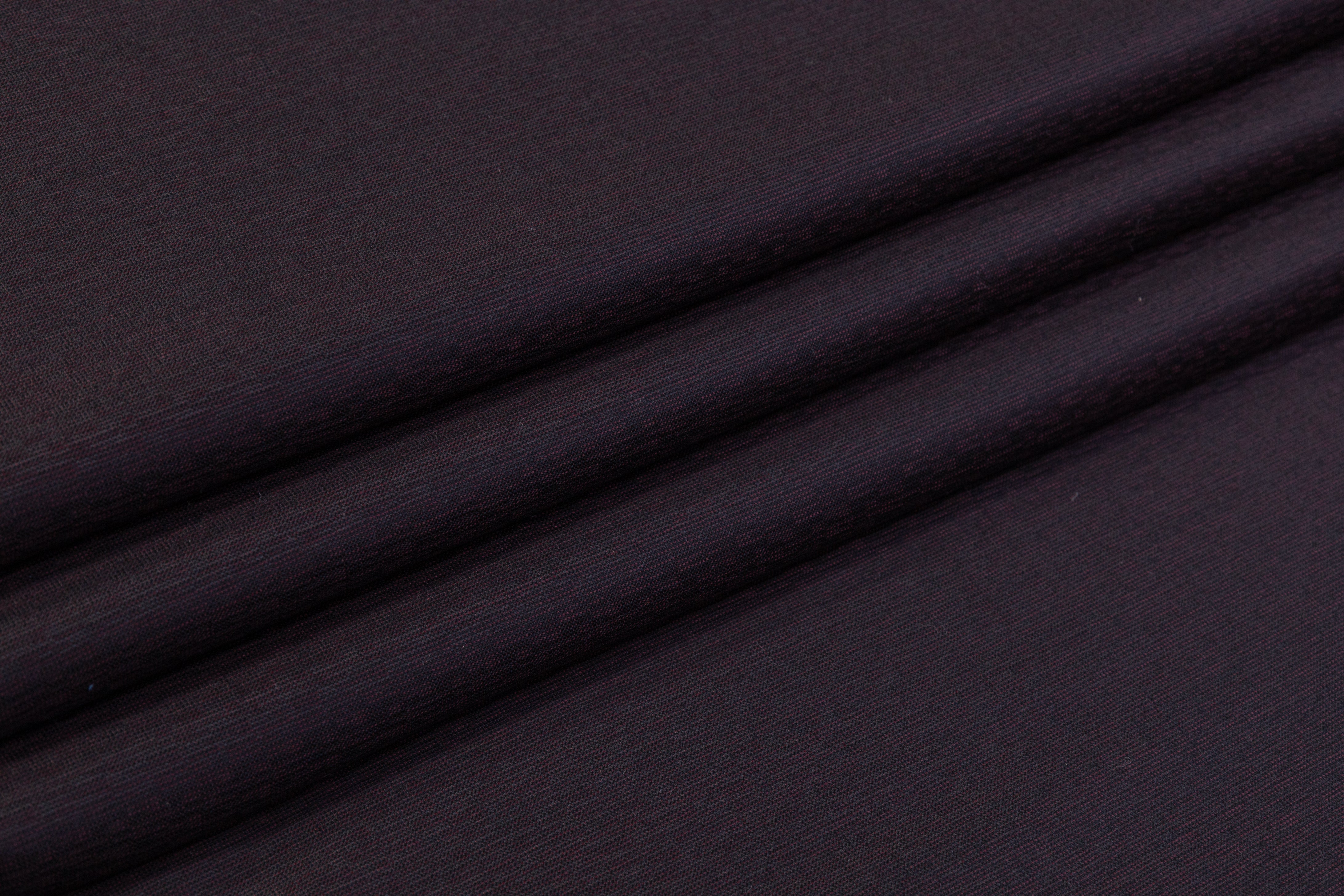 Micro Pattern Italian Wool Suiting - Burgundy / Black