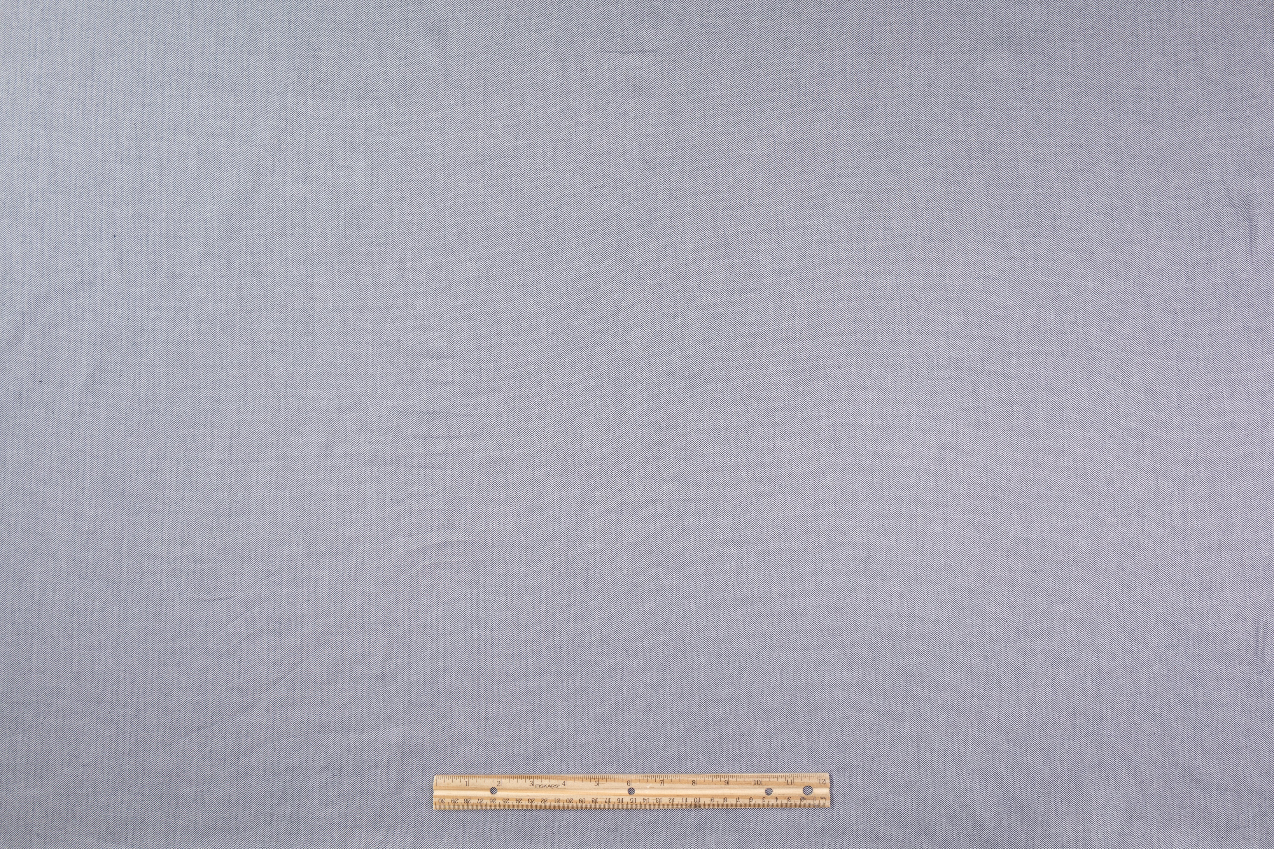 Micro Herringbone Viscose Suiting - Navy / White