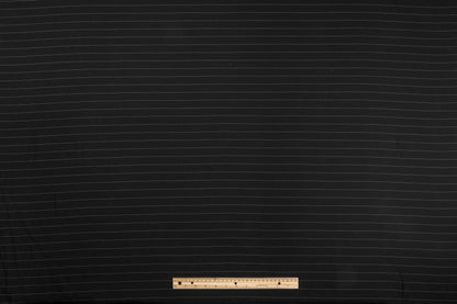 Pin Striped Silk/Wool Suiting - Black / White
