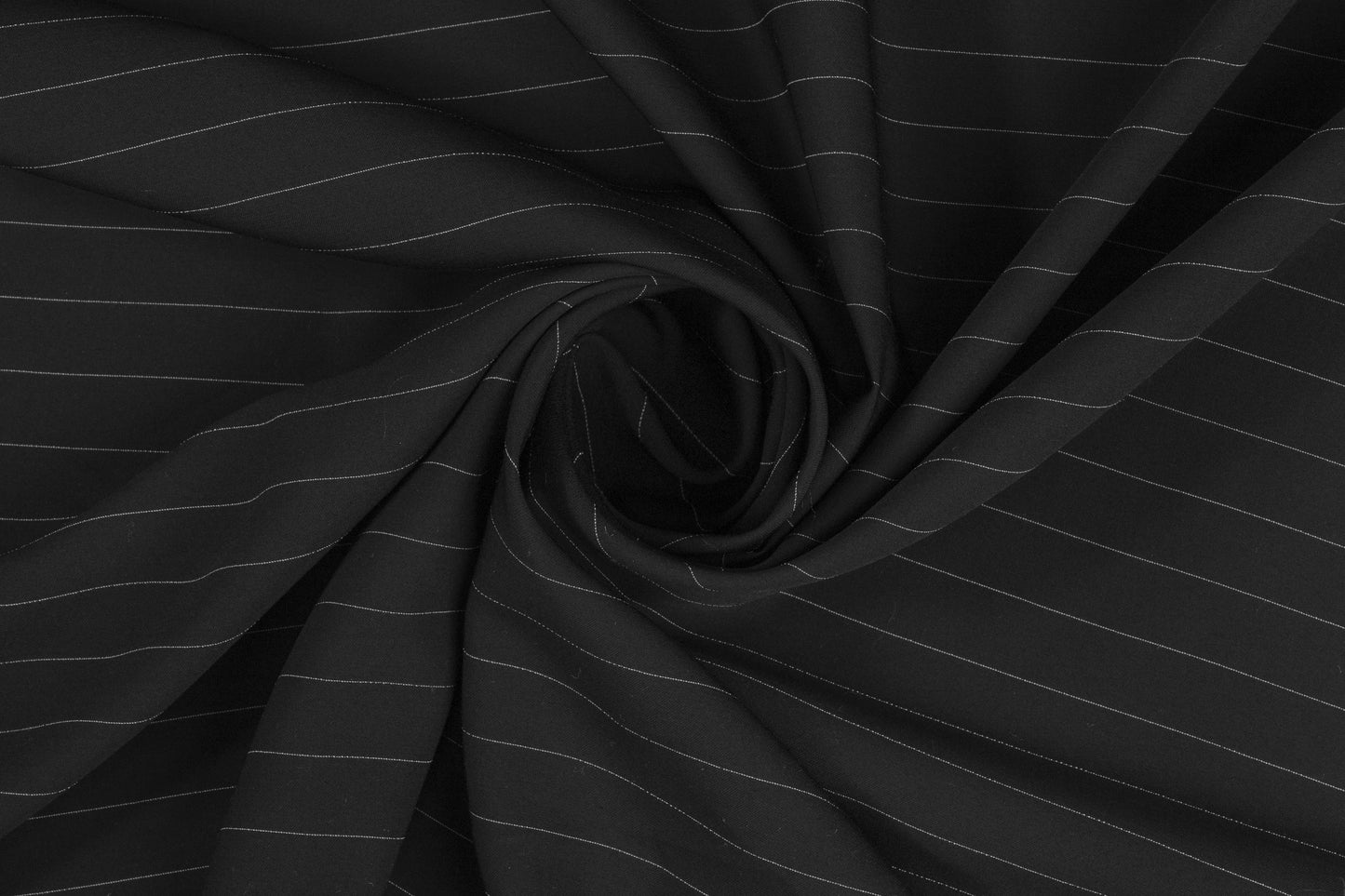 Pin Striped Silk/Wool Suiting - Black / Gray