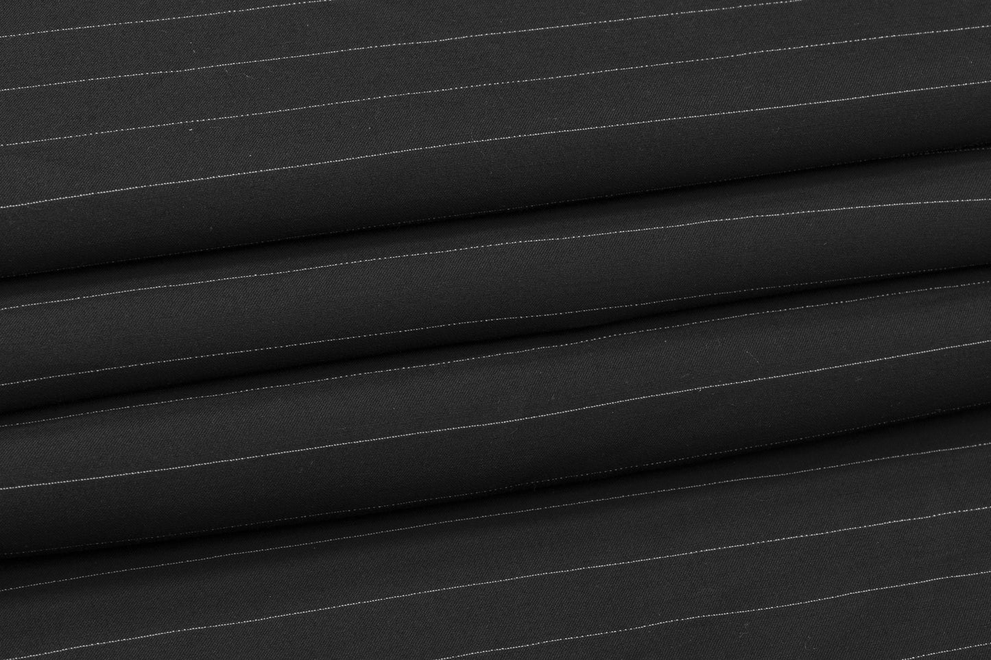Pin Striped Silk/Wool Suiting - Black / White