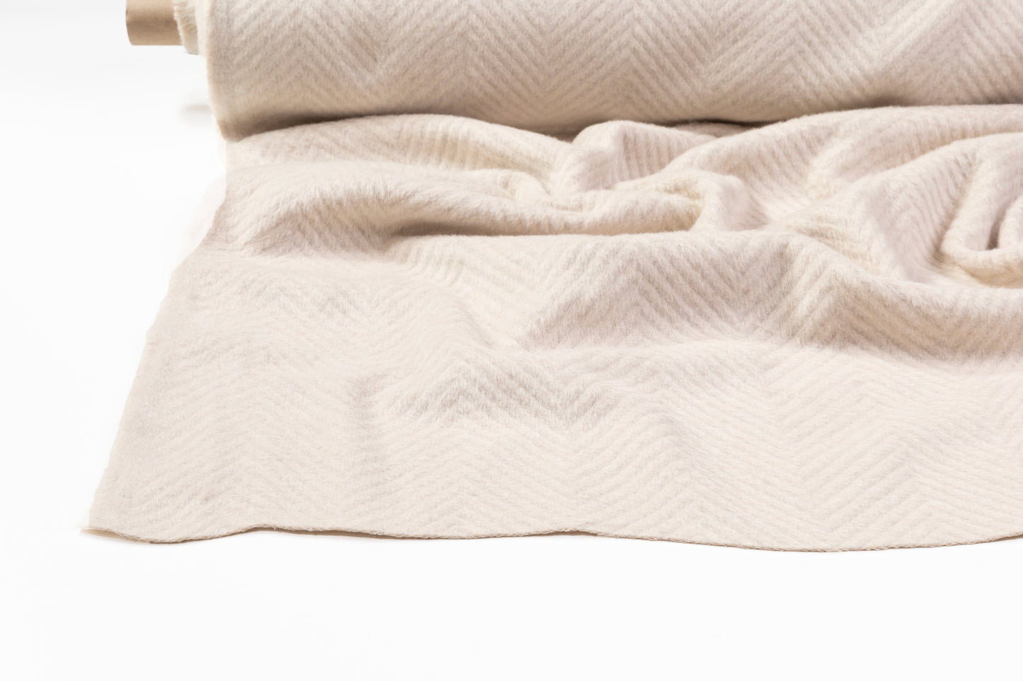 Herringbone Wool Coating - Beige