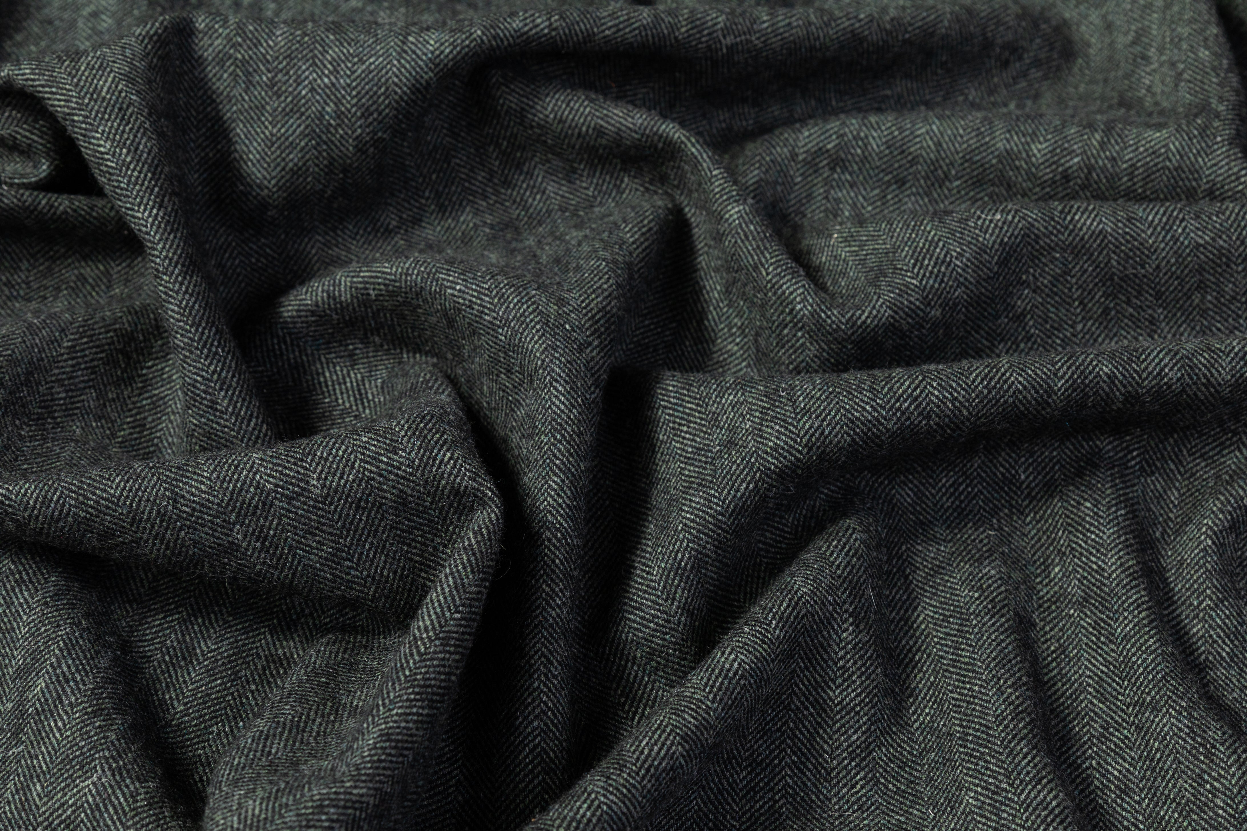 Tollegno - Herringbone Italian Wool Tweed - Green
