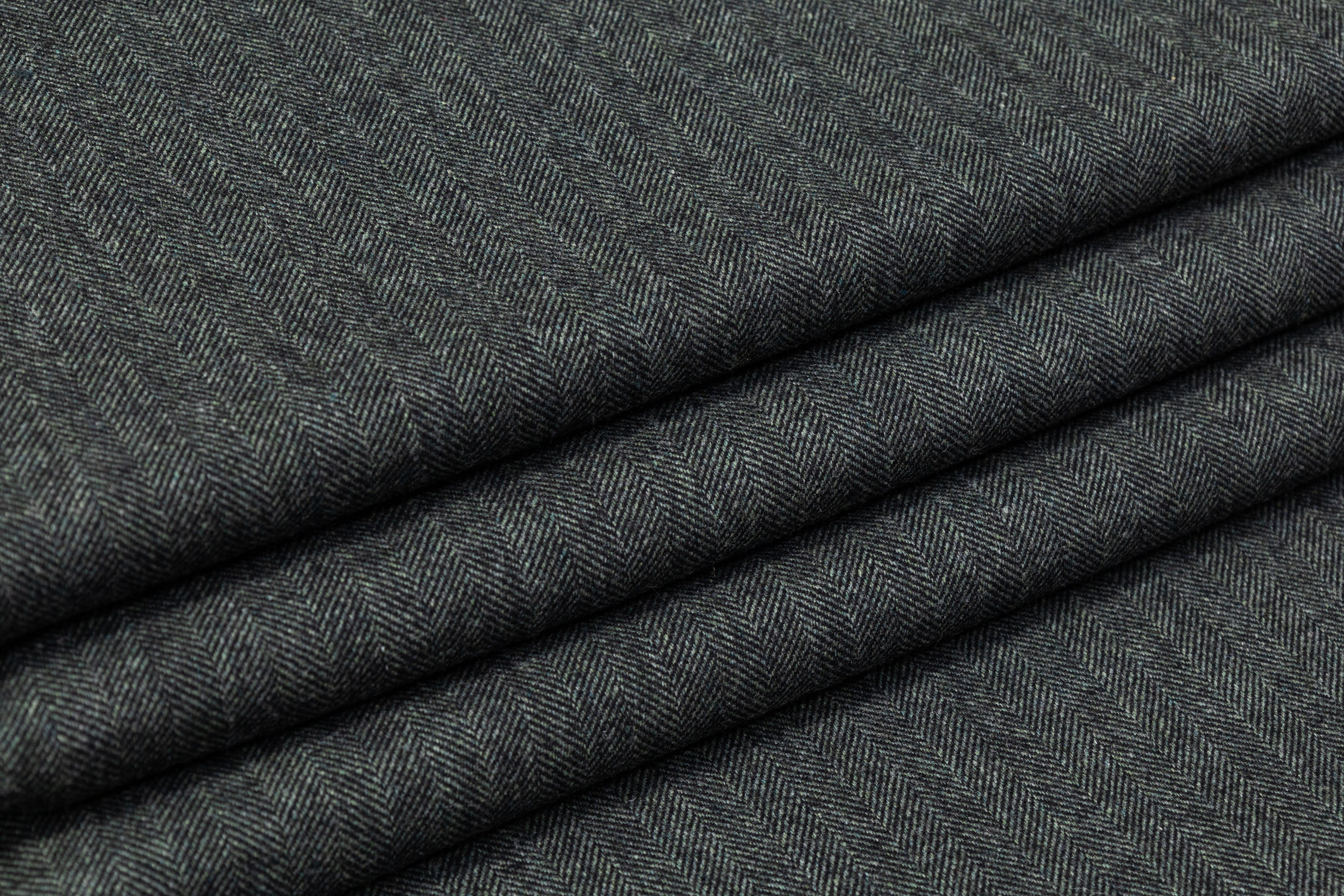 Tollegno - Herringbone Italian Wool Tweed - Green