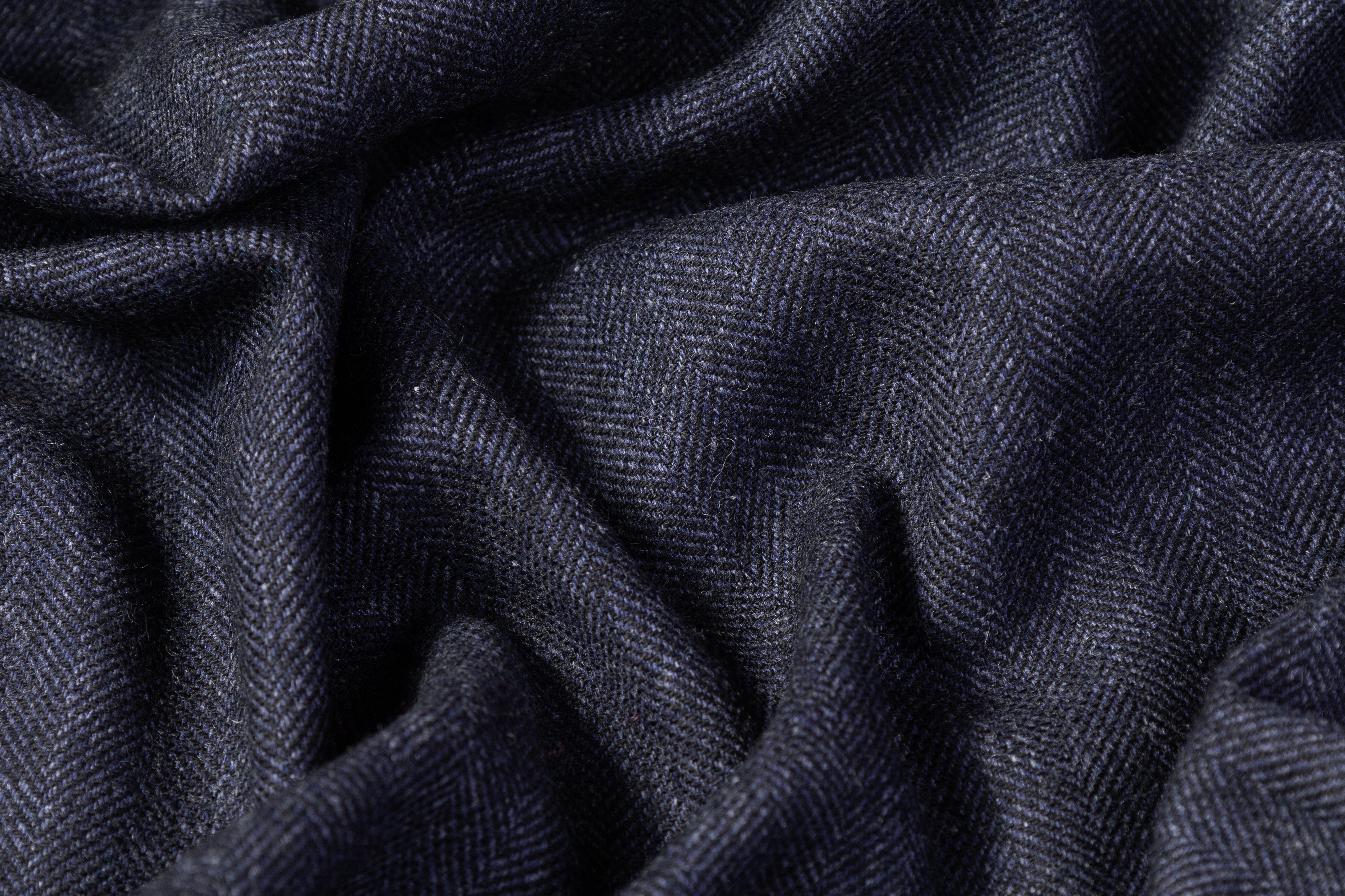 Tollegno - Herringbone Italian Wool Tweed - Blue