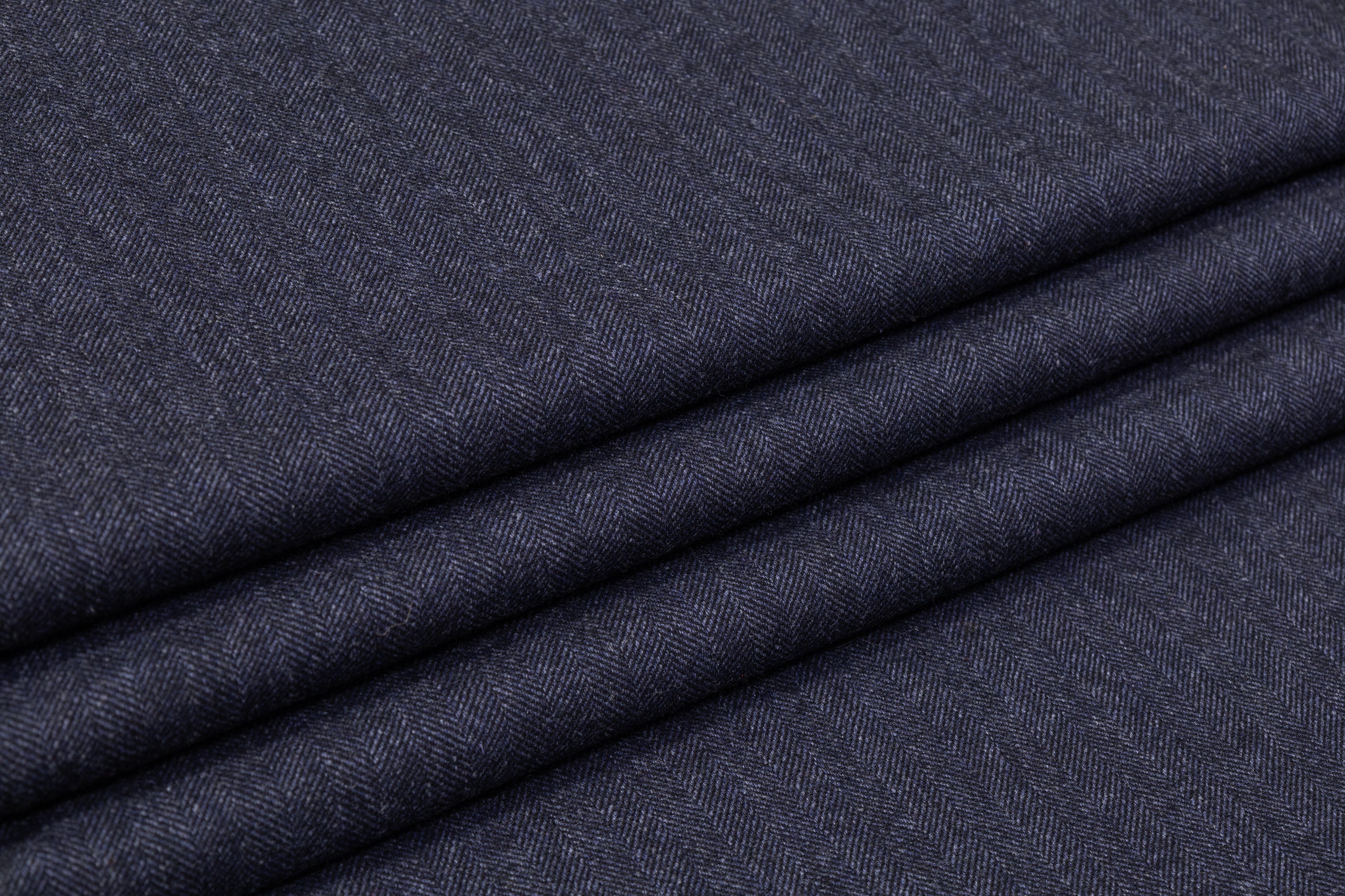 Tollegno - Herringbone Italian Wool Tweed - Blue