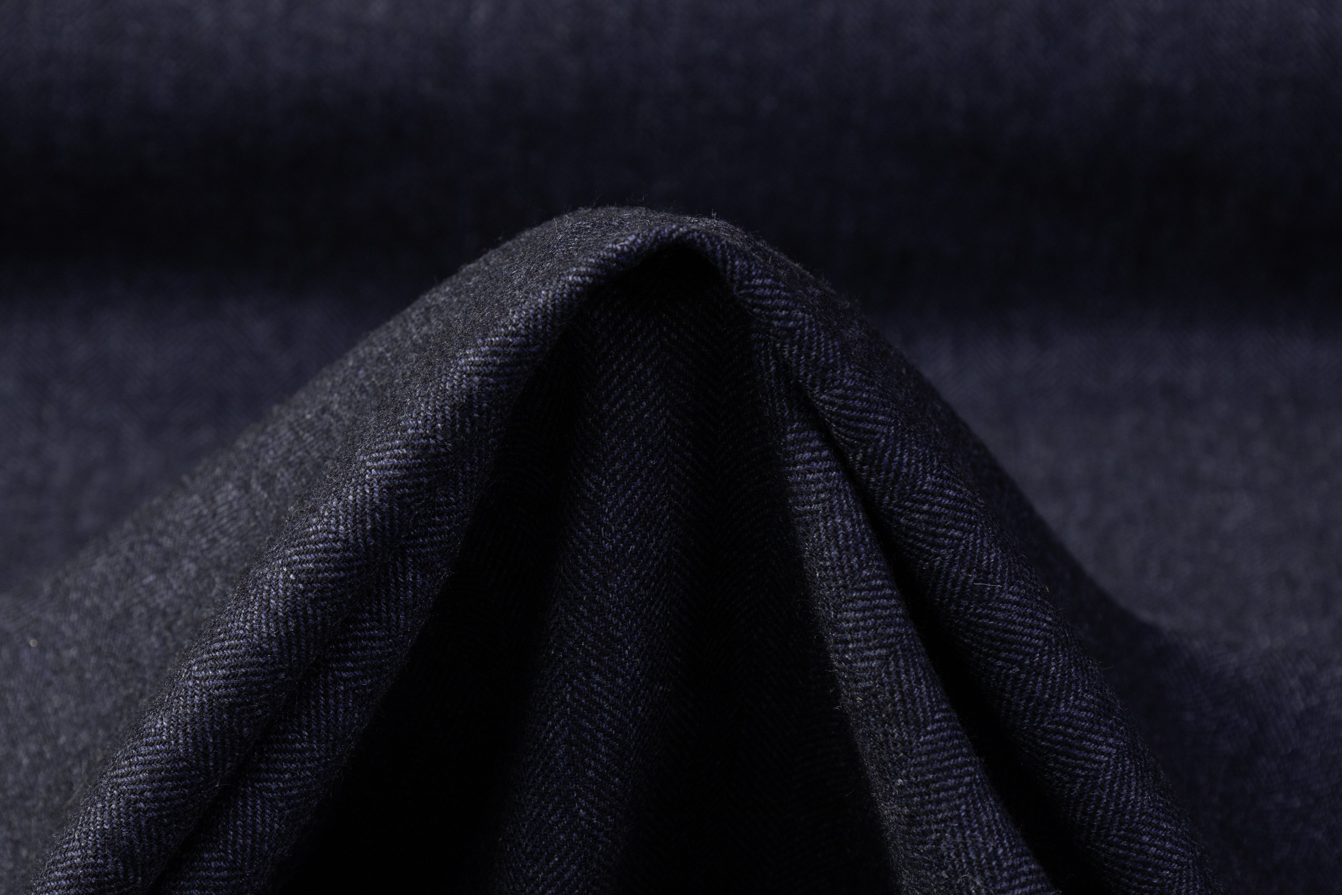 Tollegno - Herringbone Italian Wool Tweed - Blue