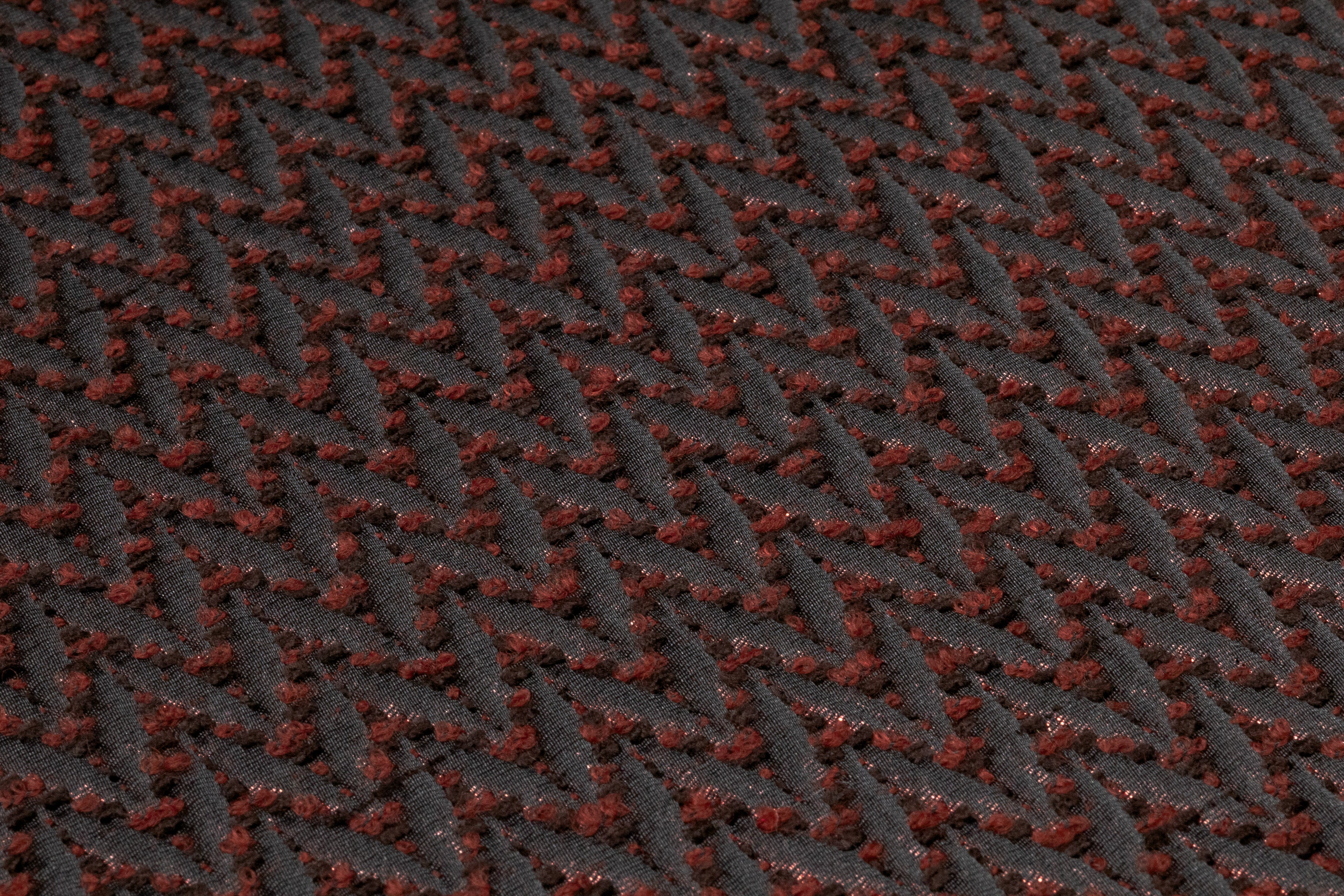 Chevron Metallic Italian Boucle Brocade - Brown