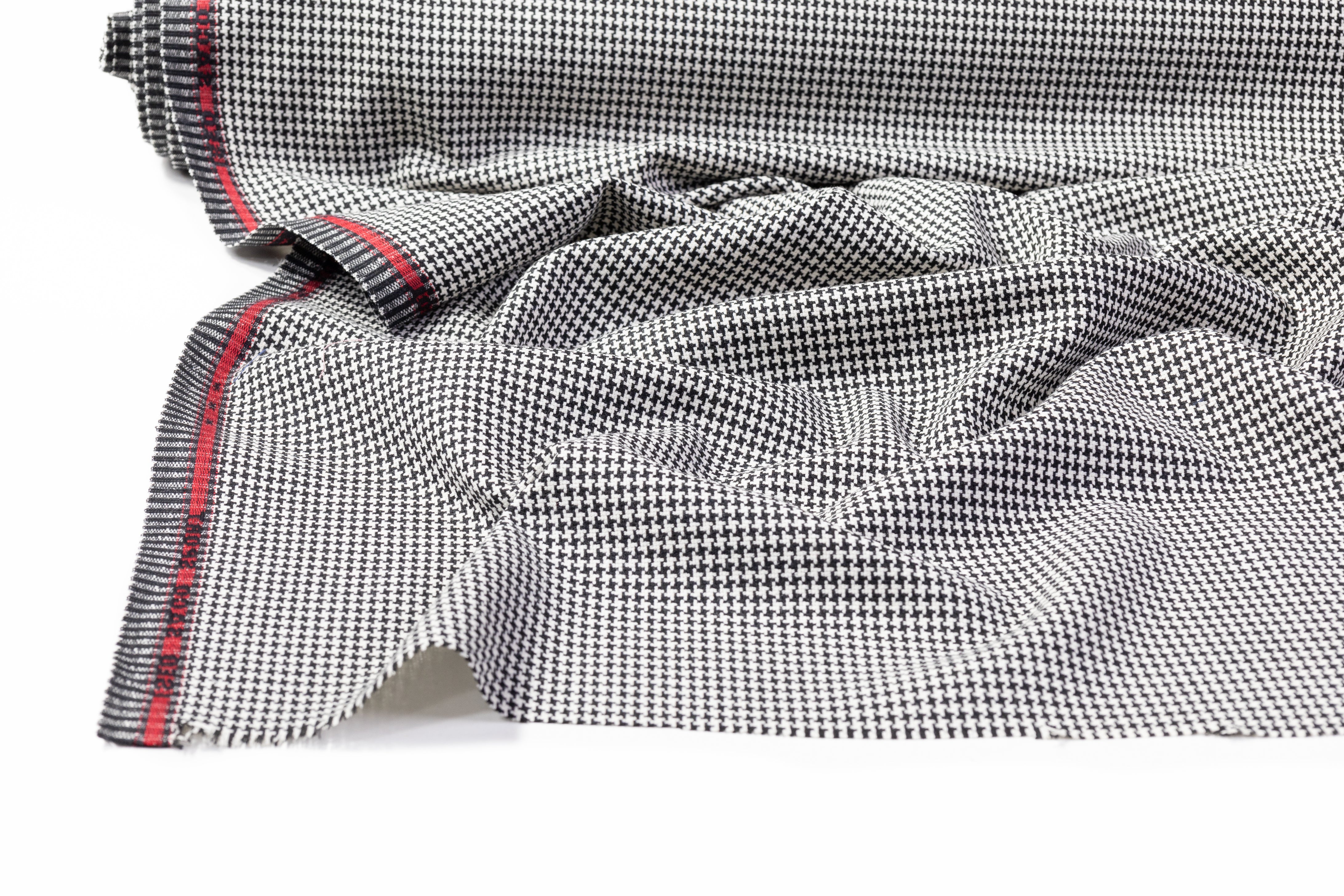 Houndstooth Australian Wool Suiting - Black / Off White