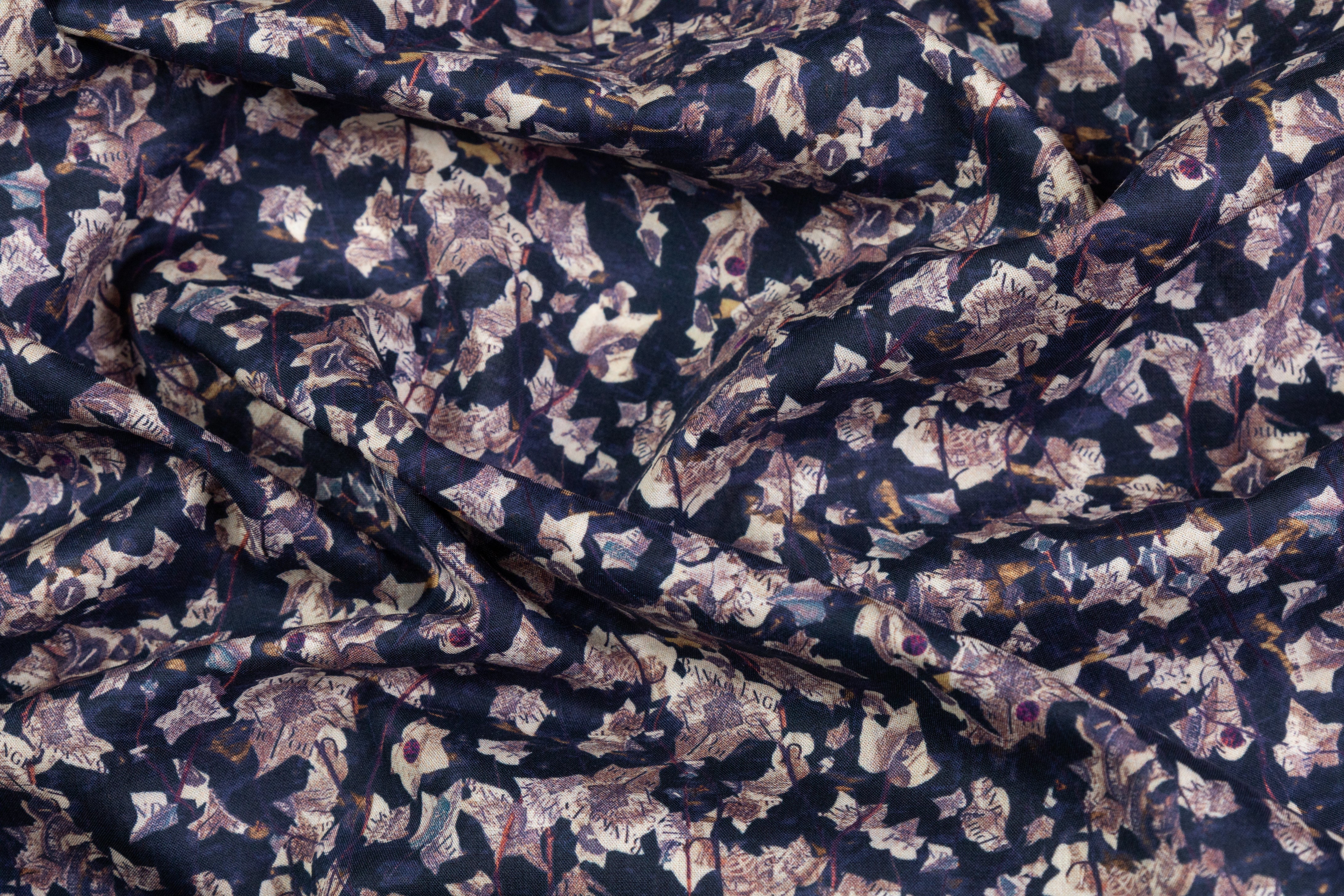 Abstract Printed Cotton - Navy