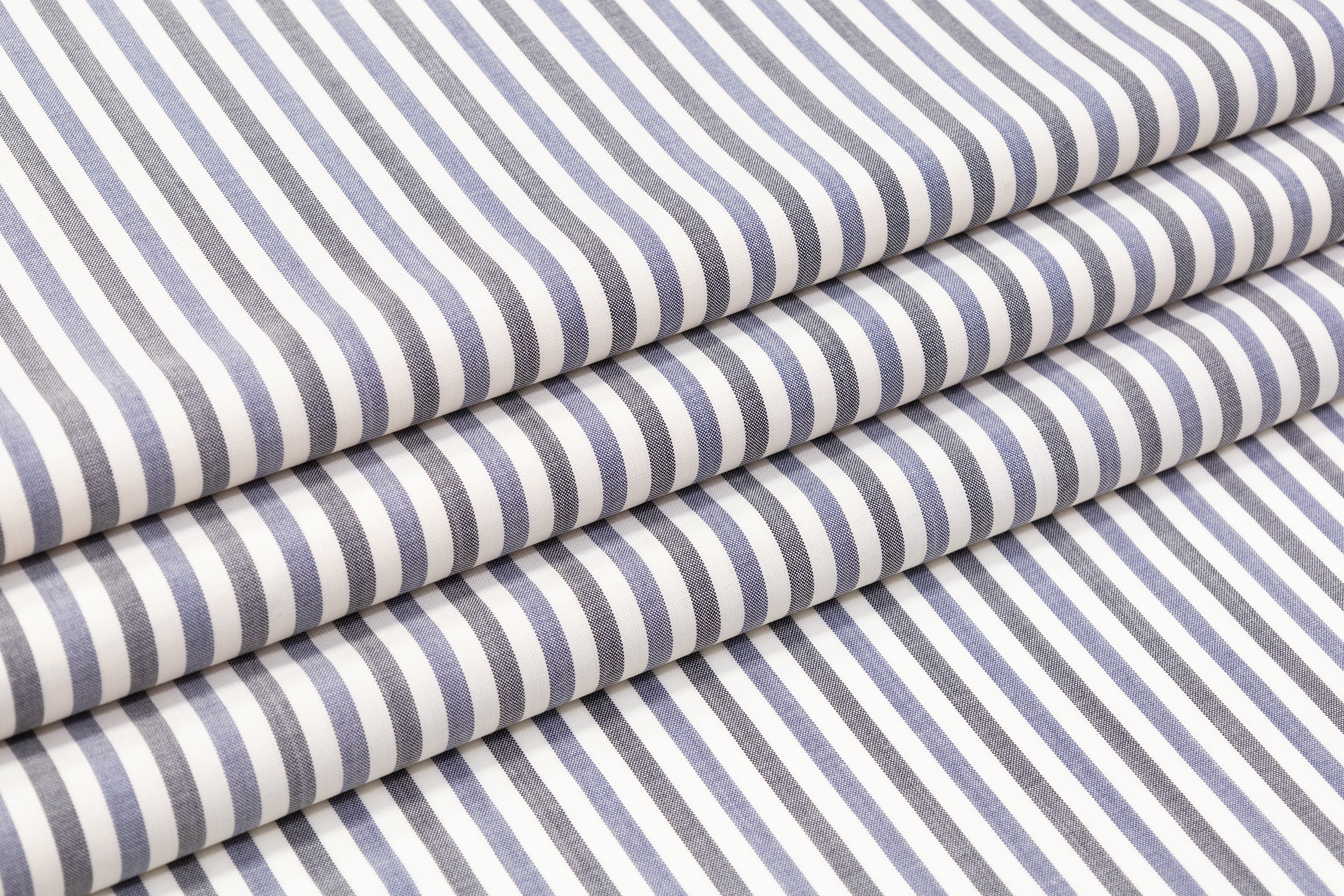 Striped Italian Wool Mohair Suiting - Gray / Blue / Off White