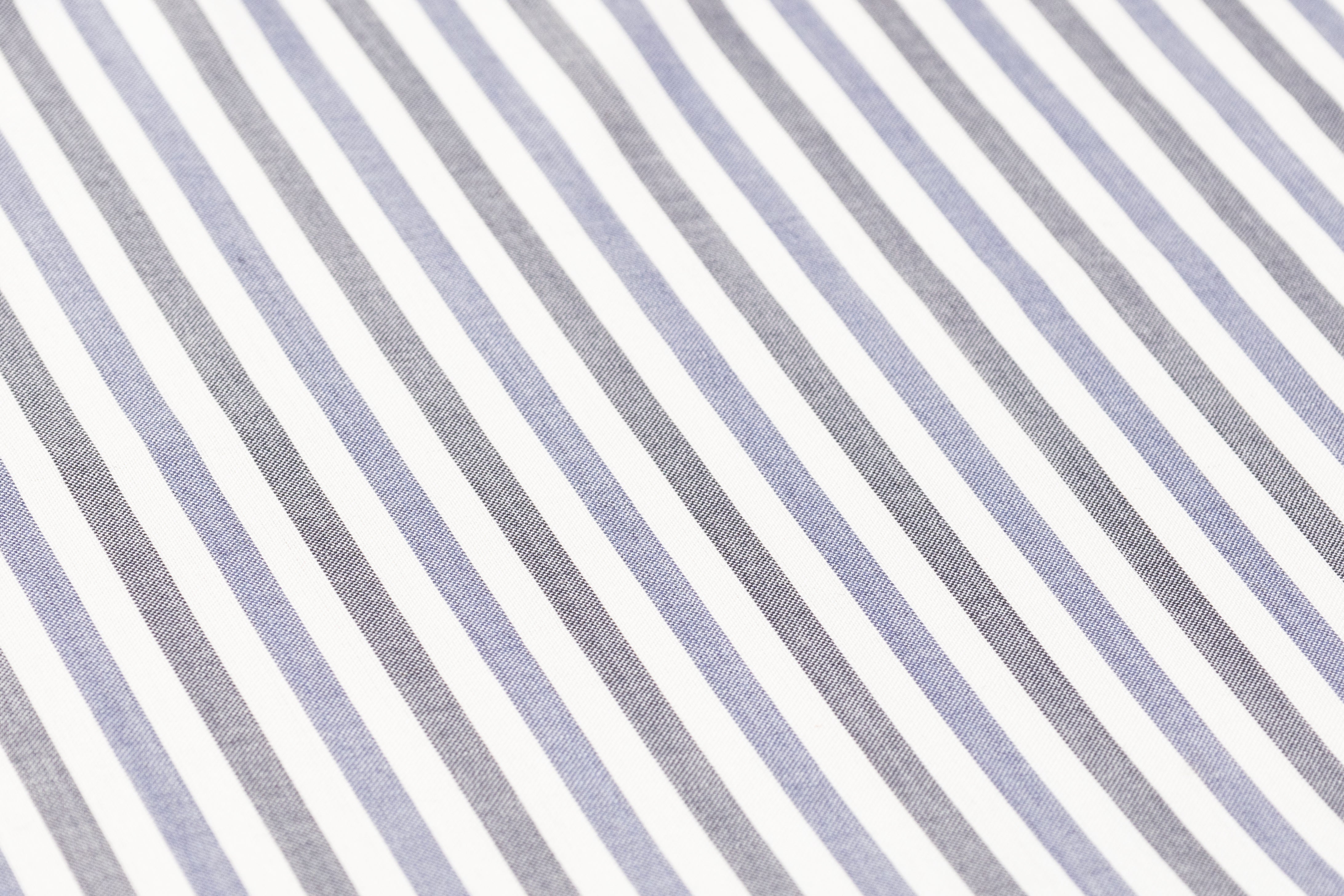 Striped Italian Wool Mohair Suiting - Gray / Blue / Off White