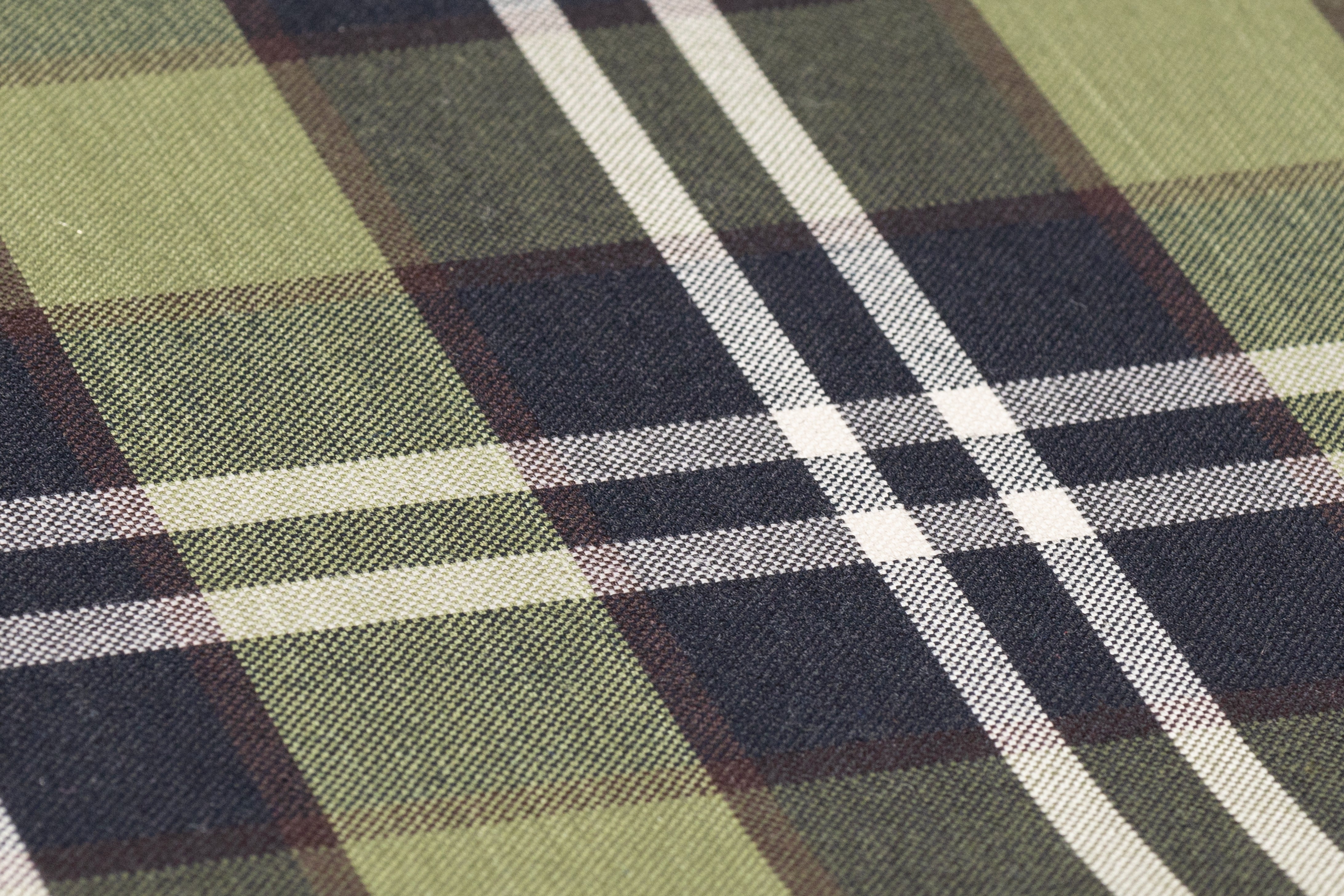 Plaid Italian Wool Suiting - Green / Off White / Black / Brown
