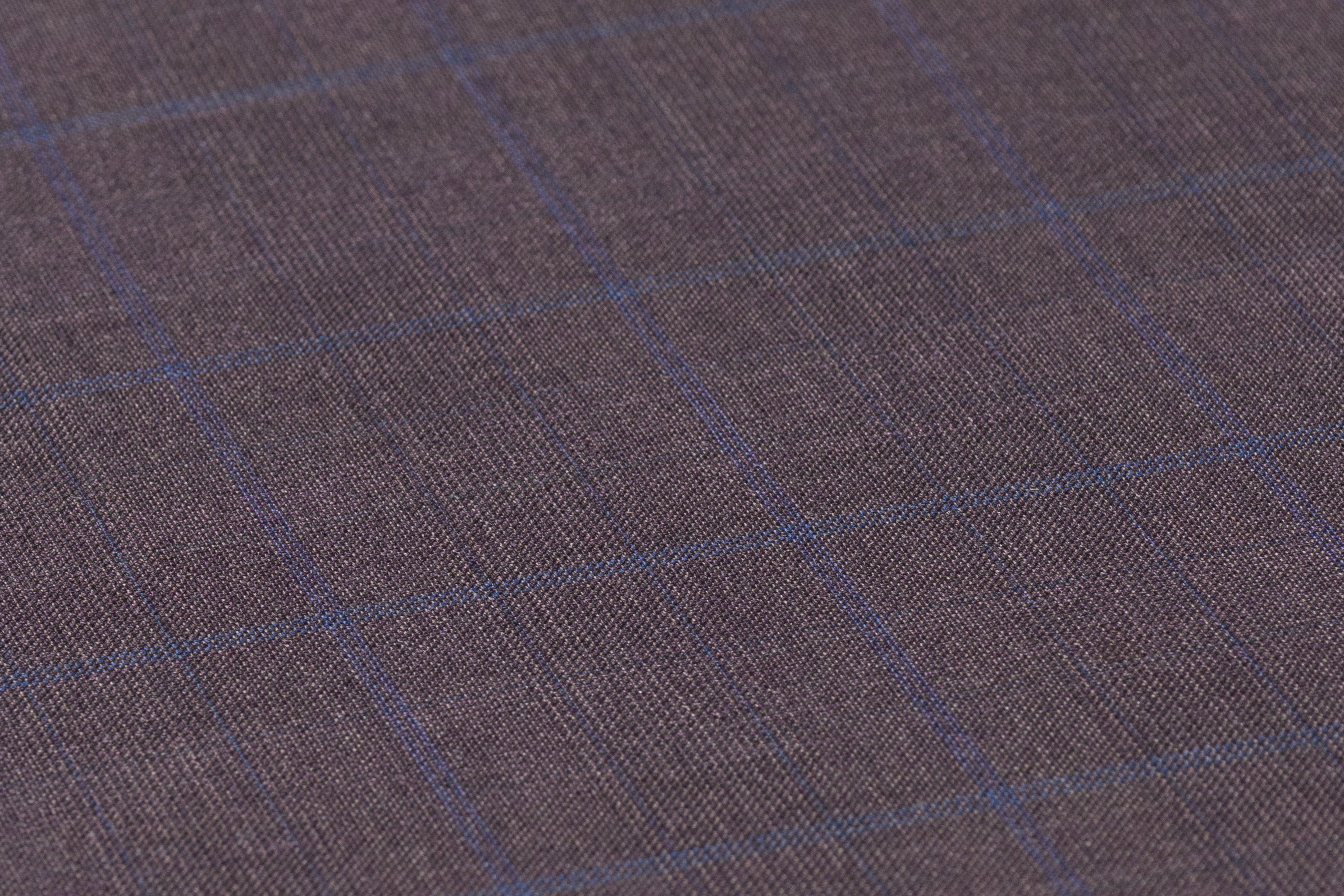 Checked Italian Wool Suiting - Deep Plum / Navy