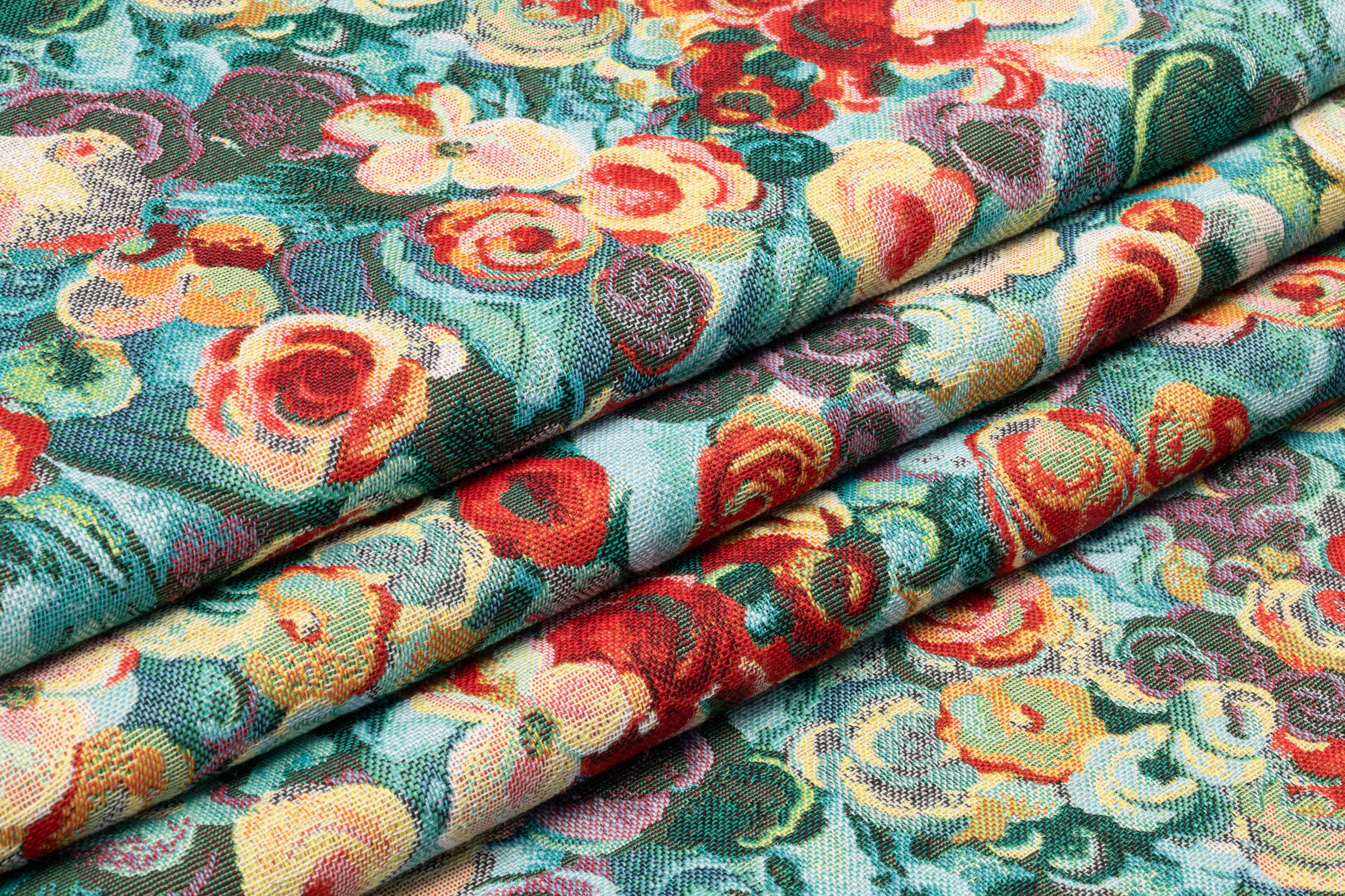 Floral Italian Tapestry Style Brocade - Multicolor