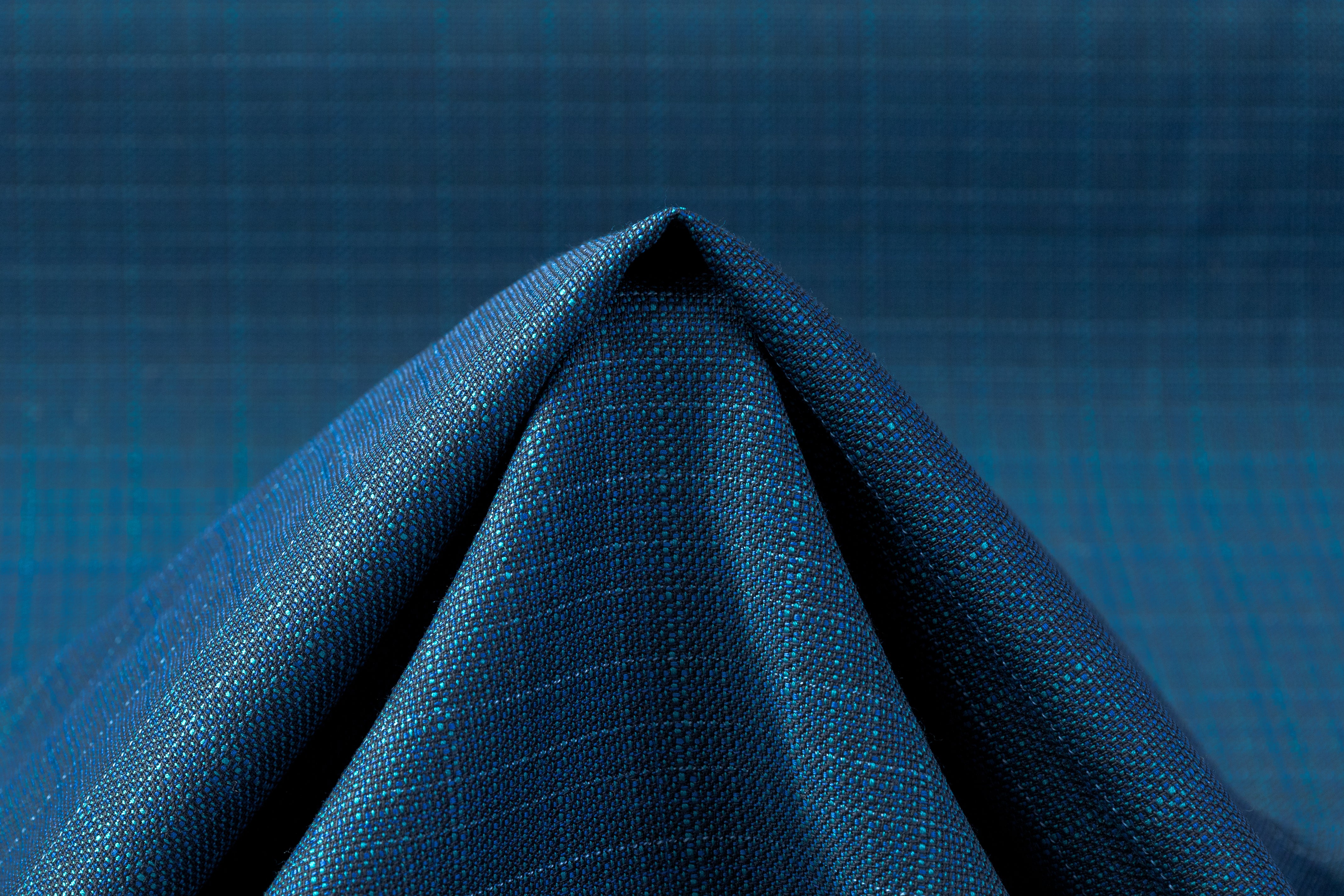 Textured Italian Wool Suiting - Blue