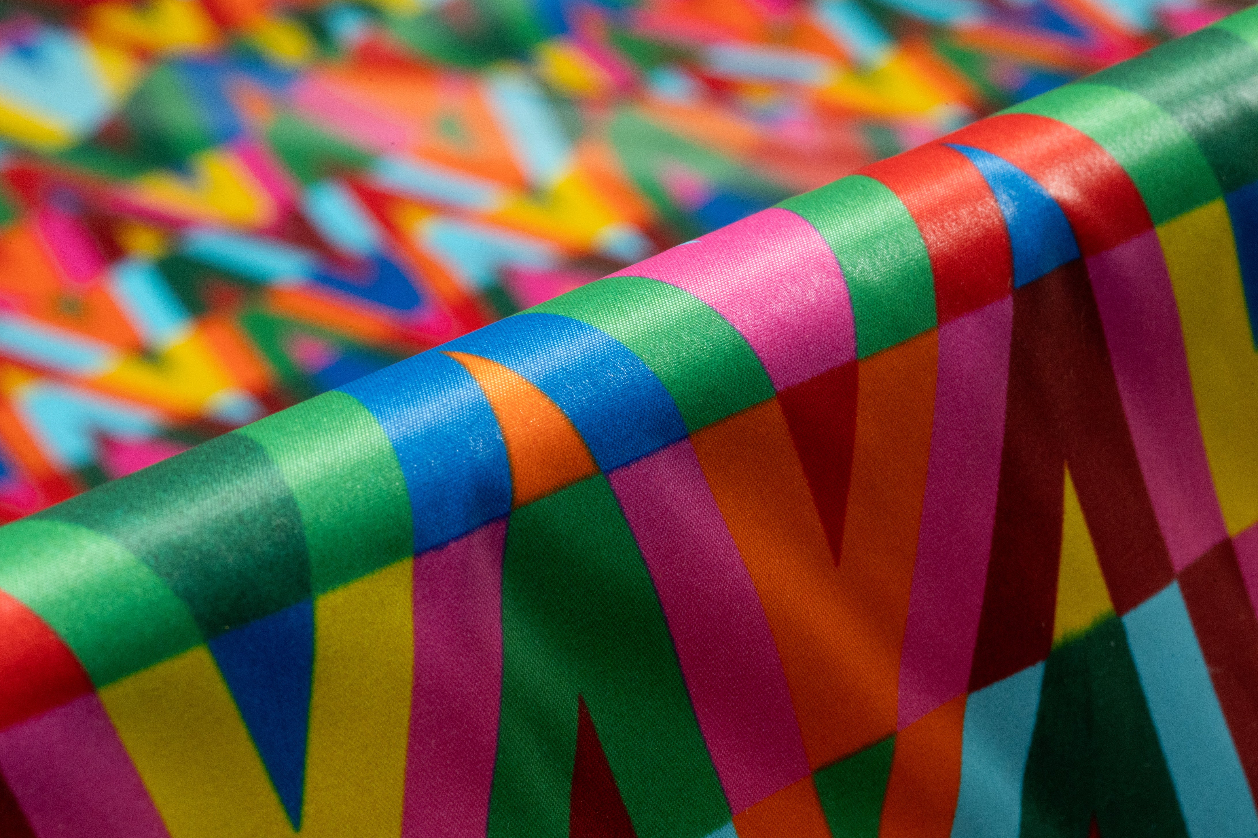 Chevron Italian Nylon Print - Multicolor