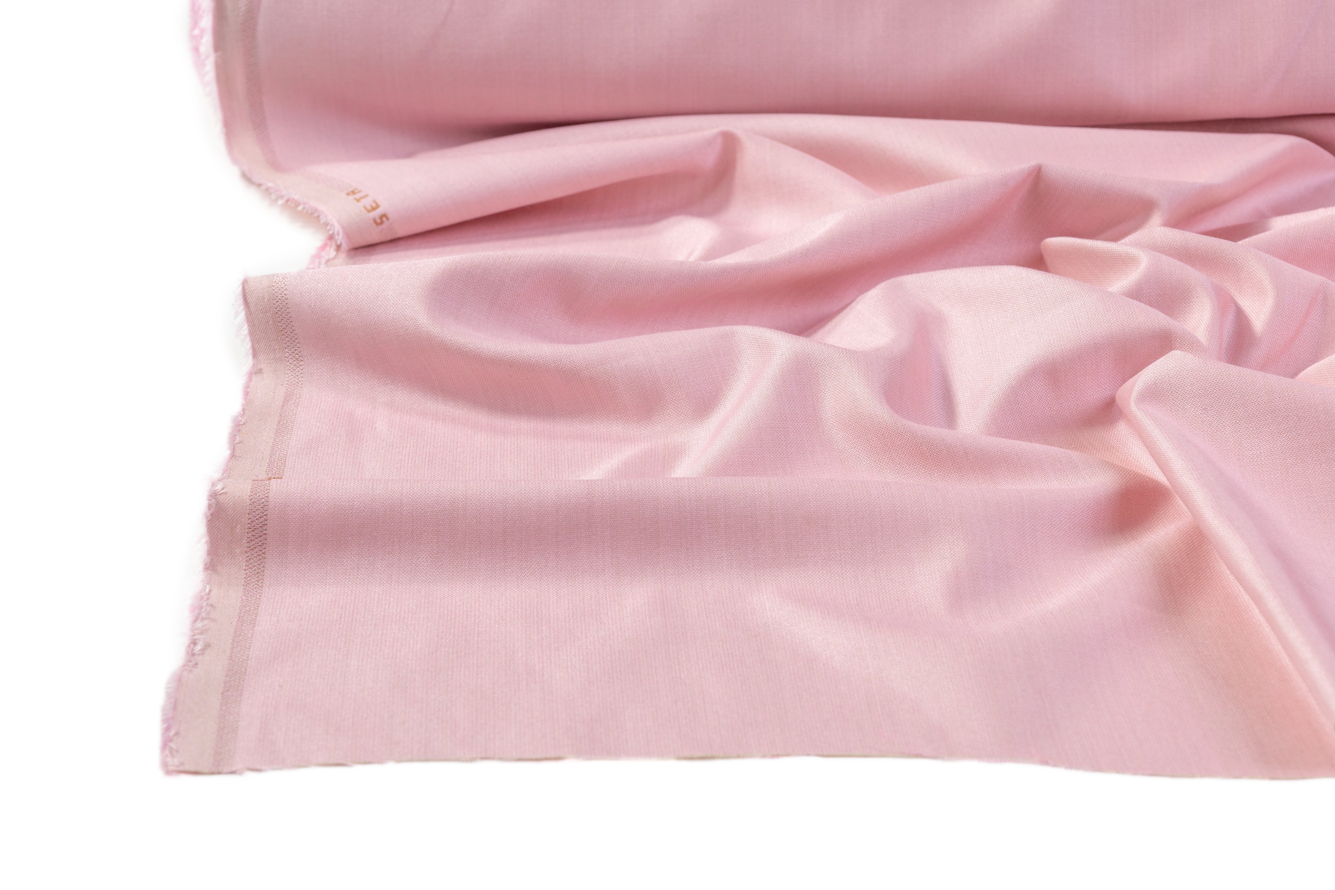Double Faced Italian Silk and Wool Suiting - Pink / Beige