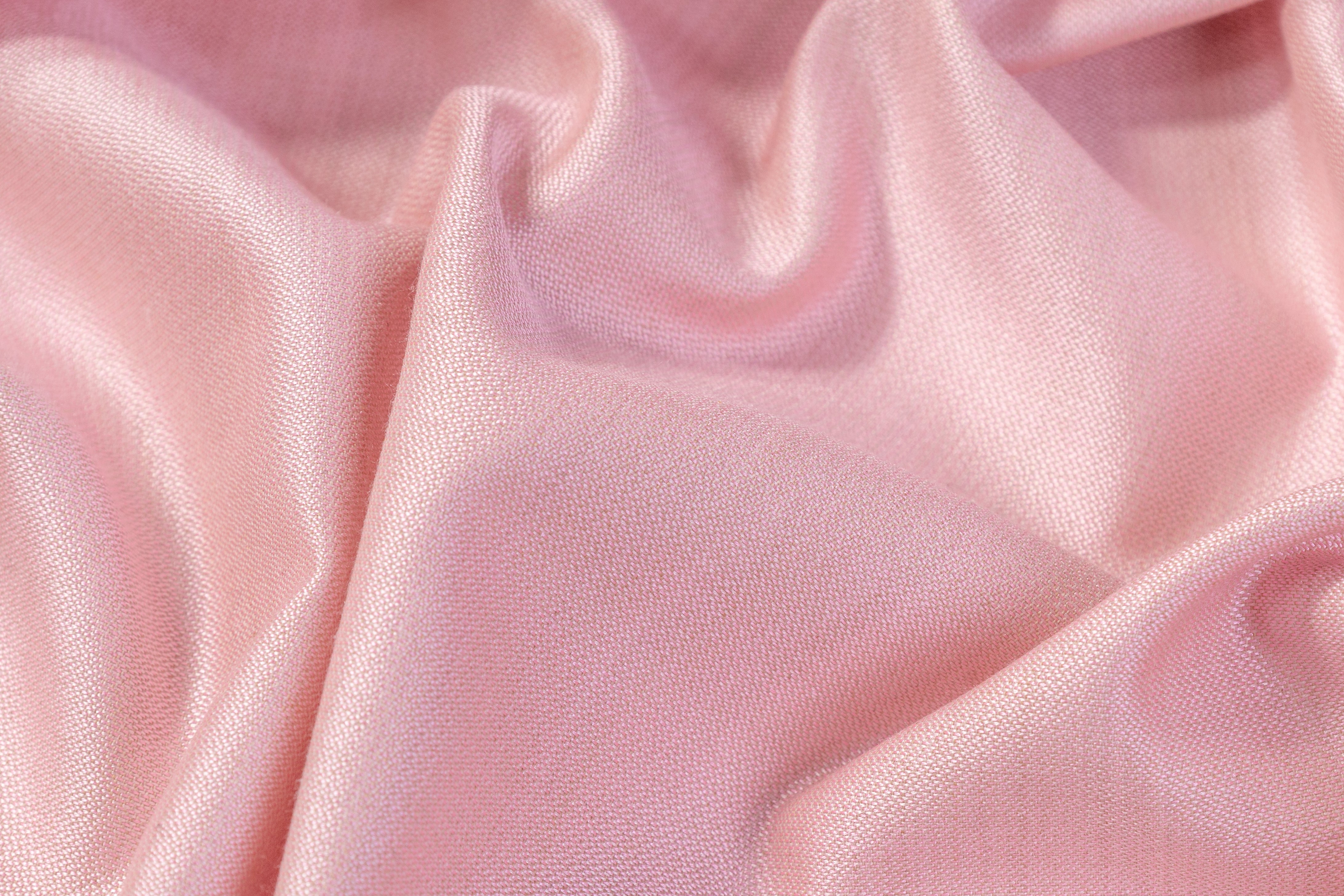 Double Faced Italian Silk and Wool Suiting - Pink / Beige