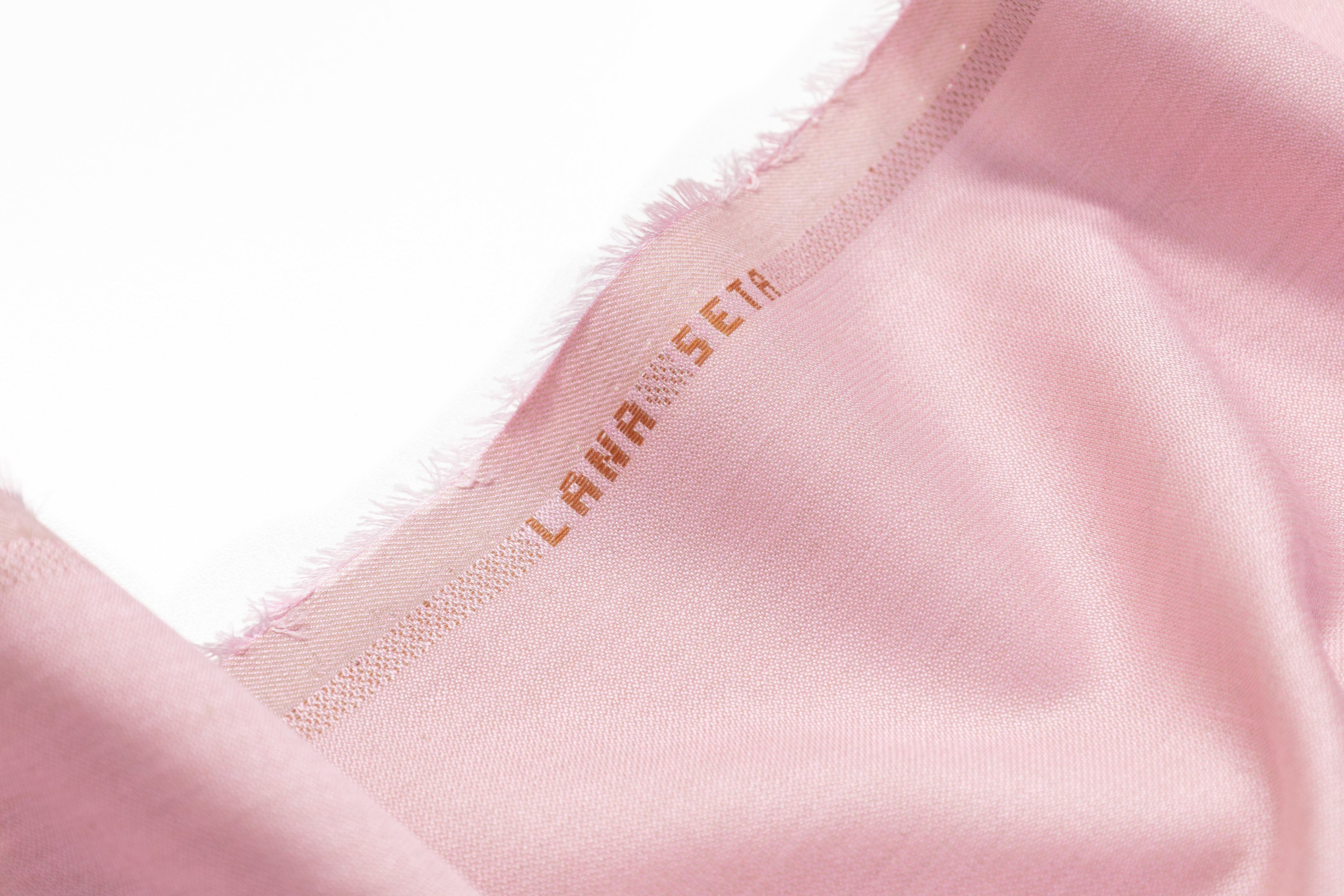 Double Faced Italian Silk and Wool Suiting - Pink / Beige