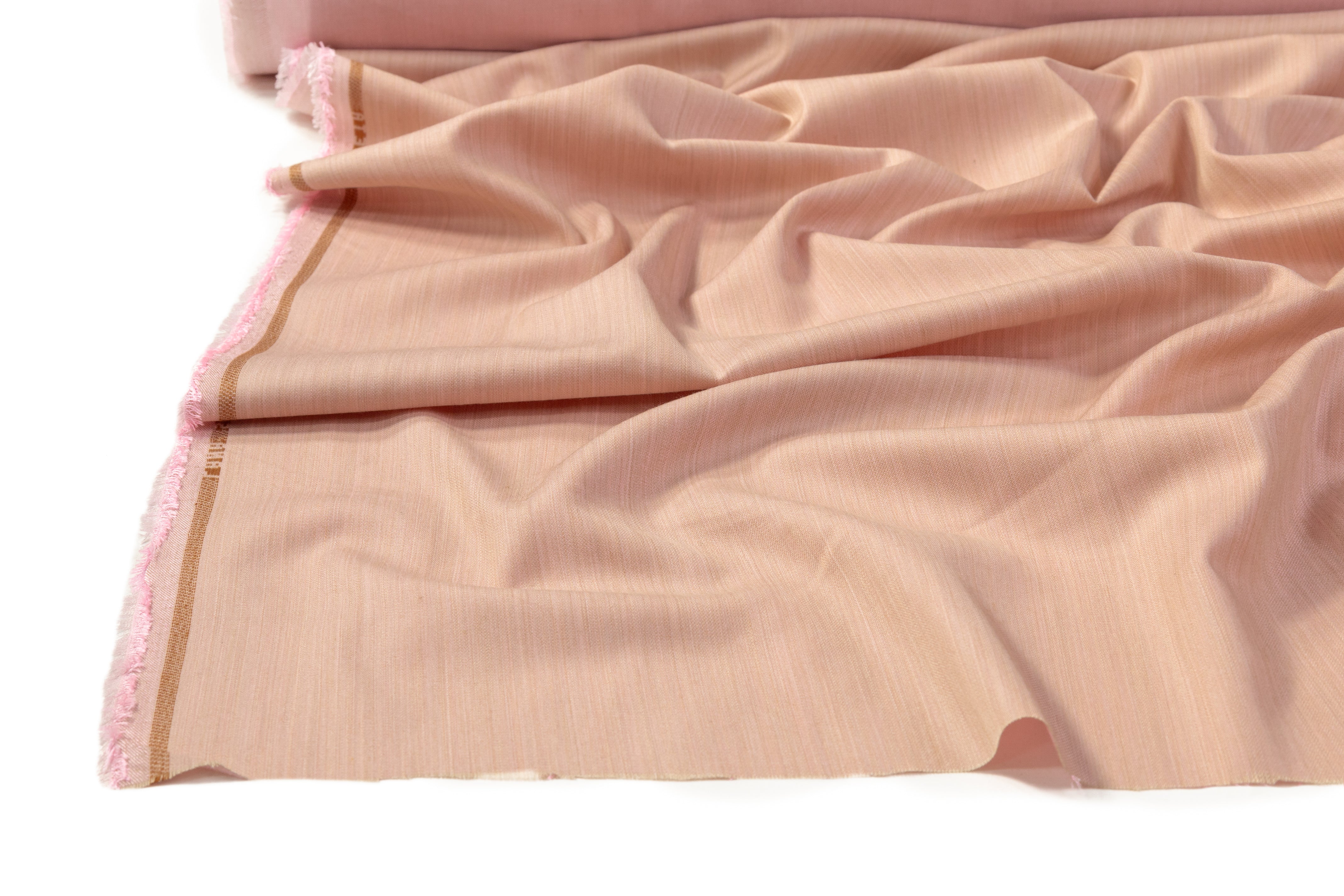 Double Faced Italian Silk and Wool Suiting - Pink / Beige