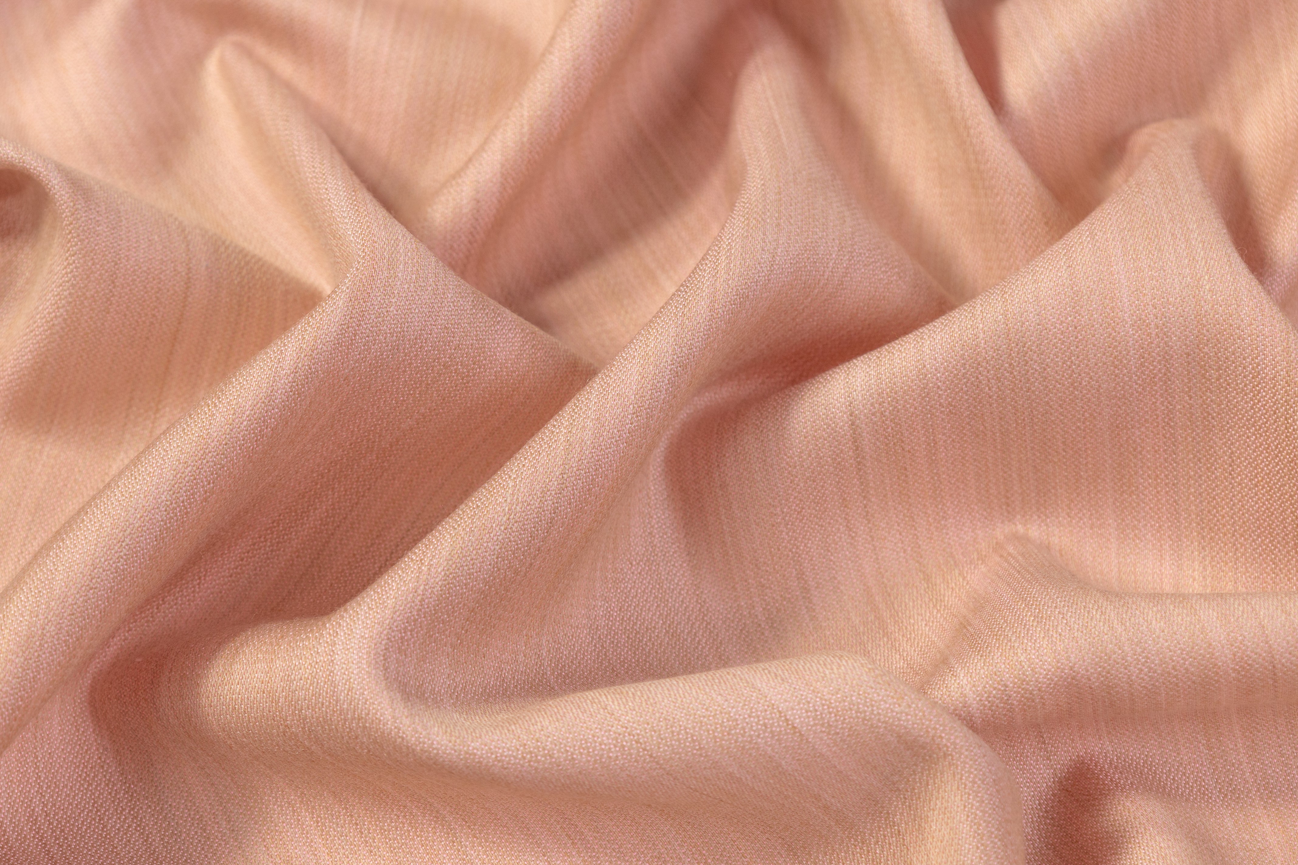 Double Faced Italian Silk and Wool Suiting - Pink / Beige