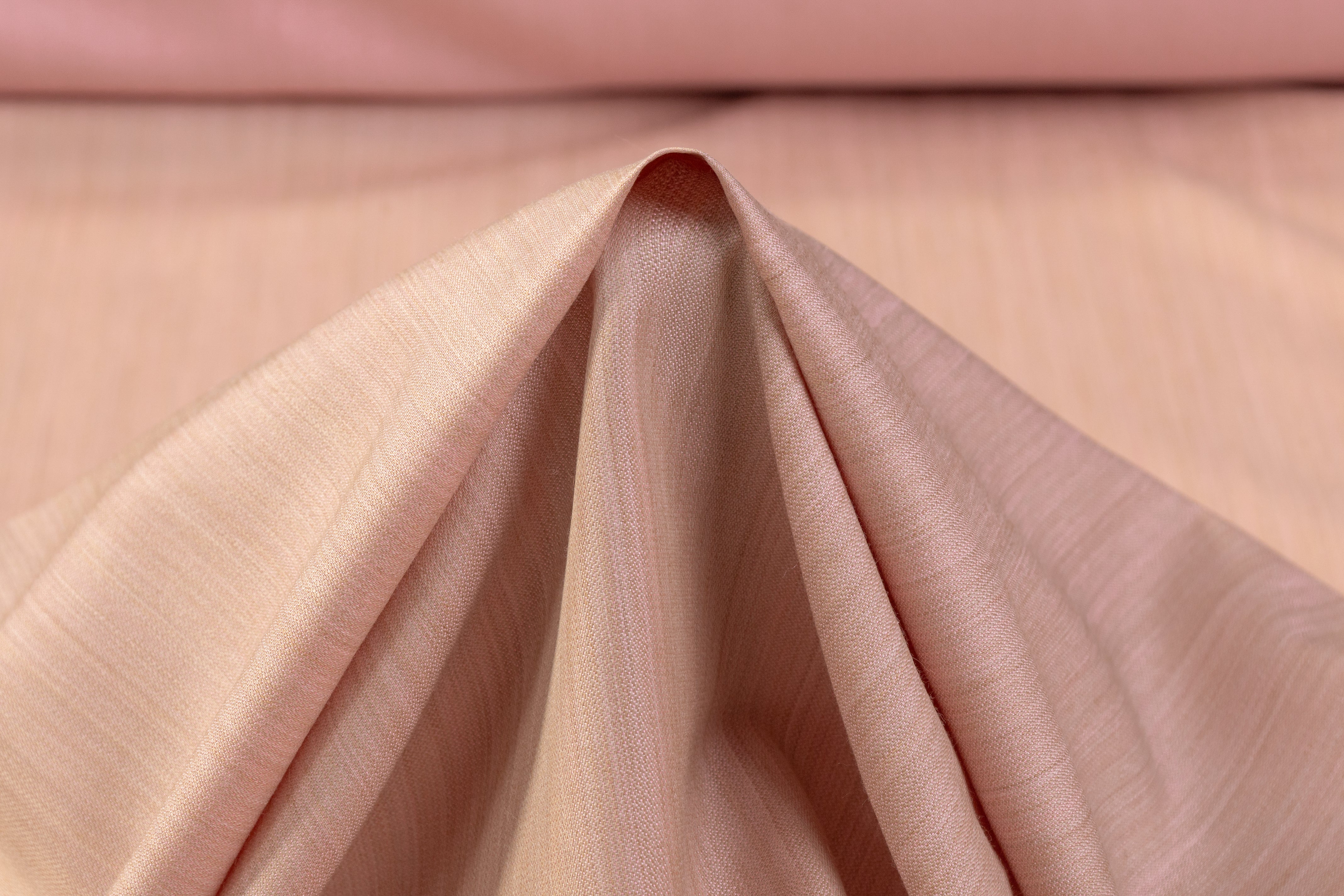Double Faced Italian Silk and Wool Suiting - Pink / Beige