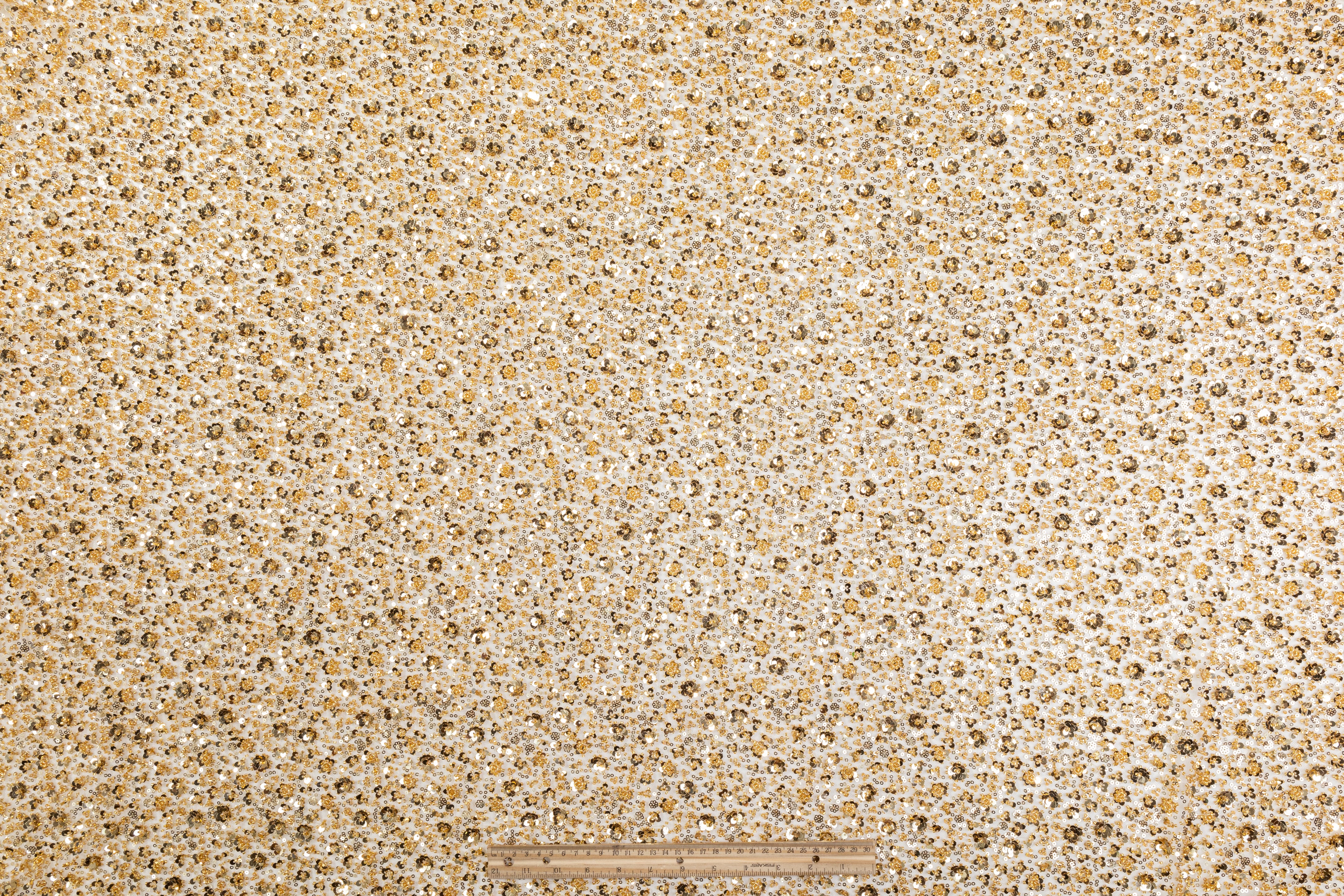 Beaded and Sequined Tulle - Gold