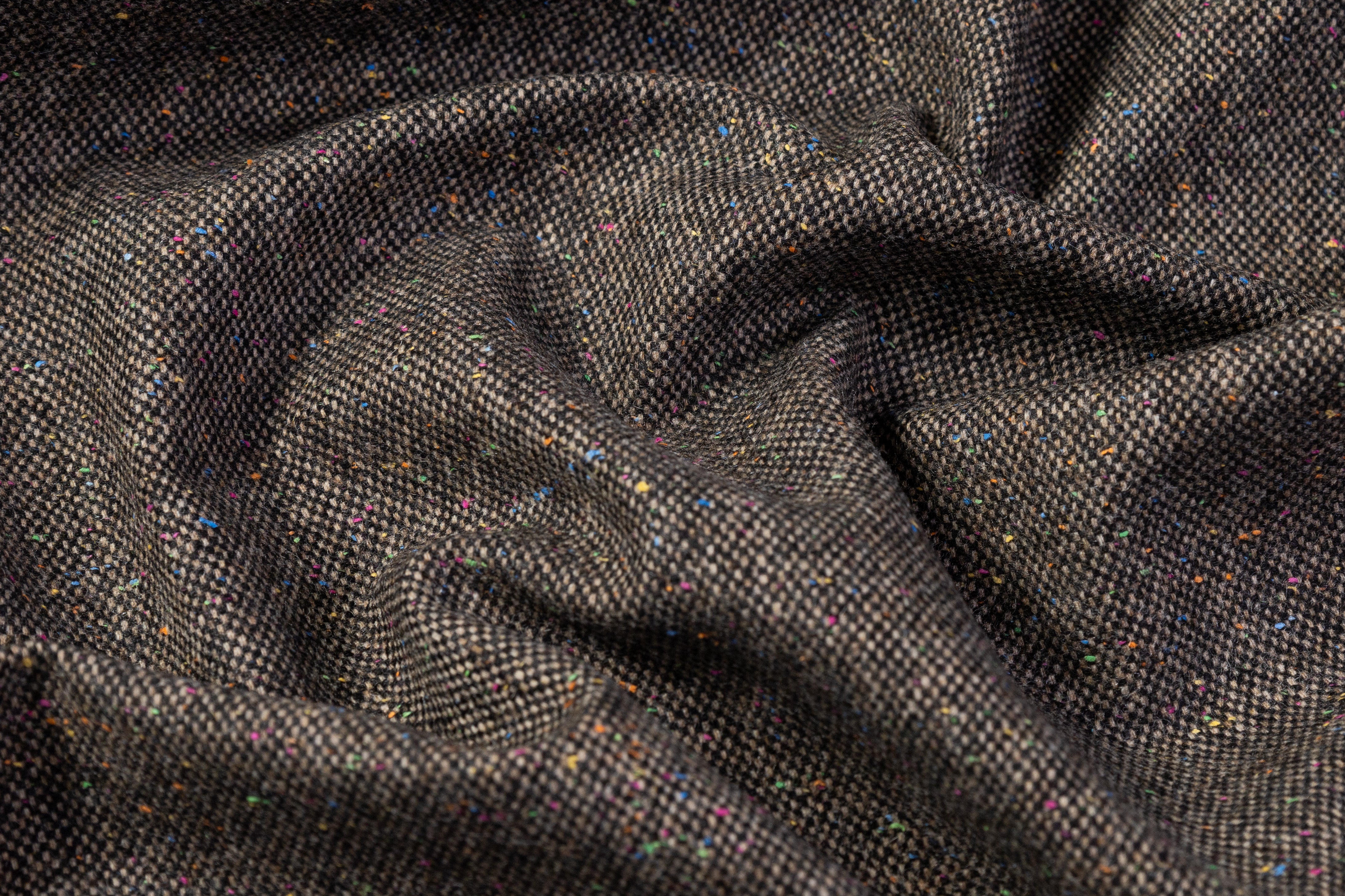 Tollegno - Fused Italian Wool Blend Tweed - Taupe / Multicolor