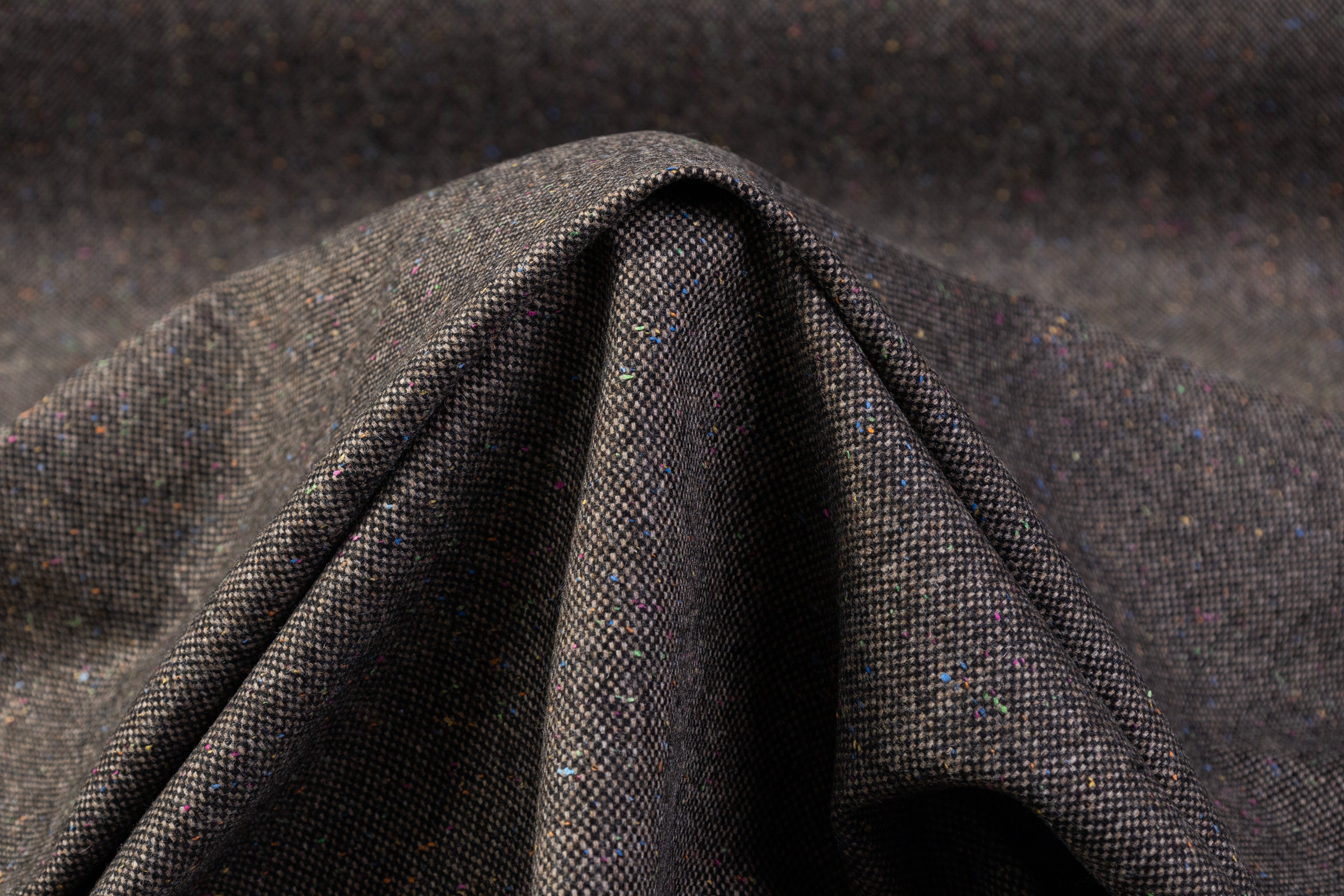 Tollegno - Fused Italian Wool Blend Tweed - Taupe / Multicolor