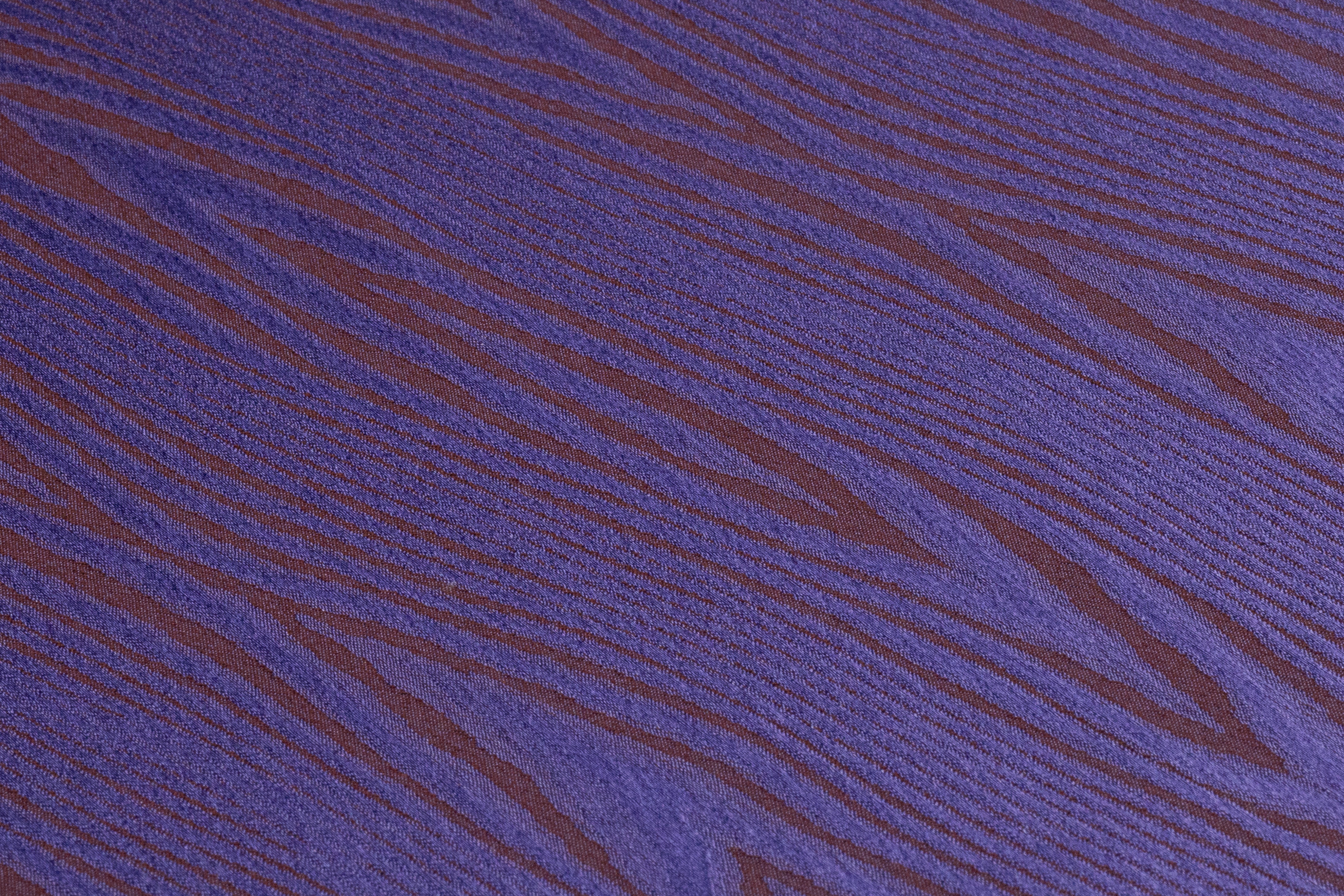 Moiré Italian Jacquard - Violet Blue / Crater Brown