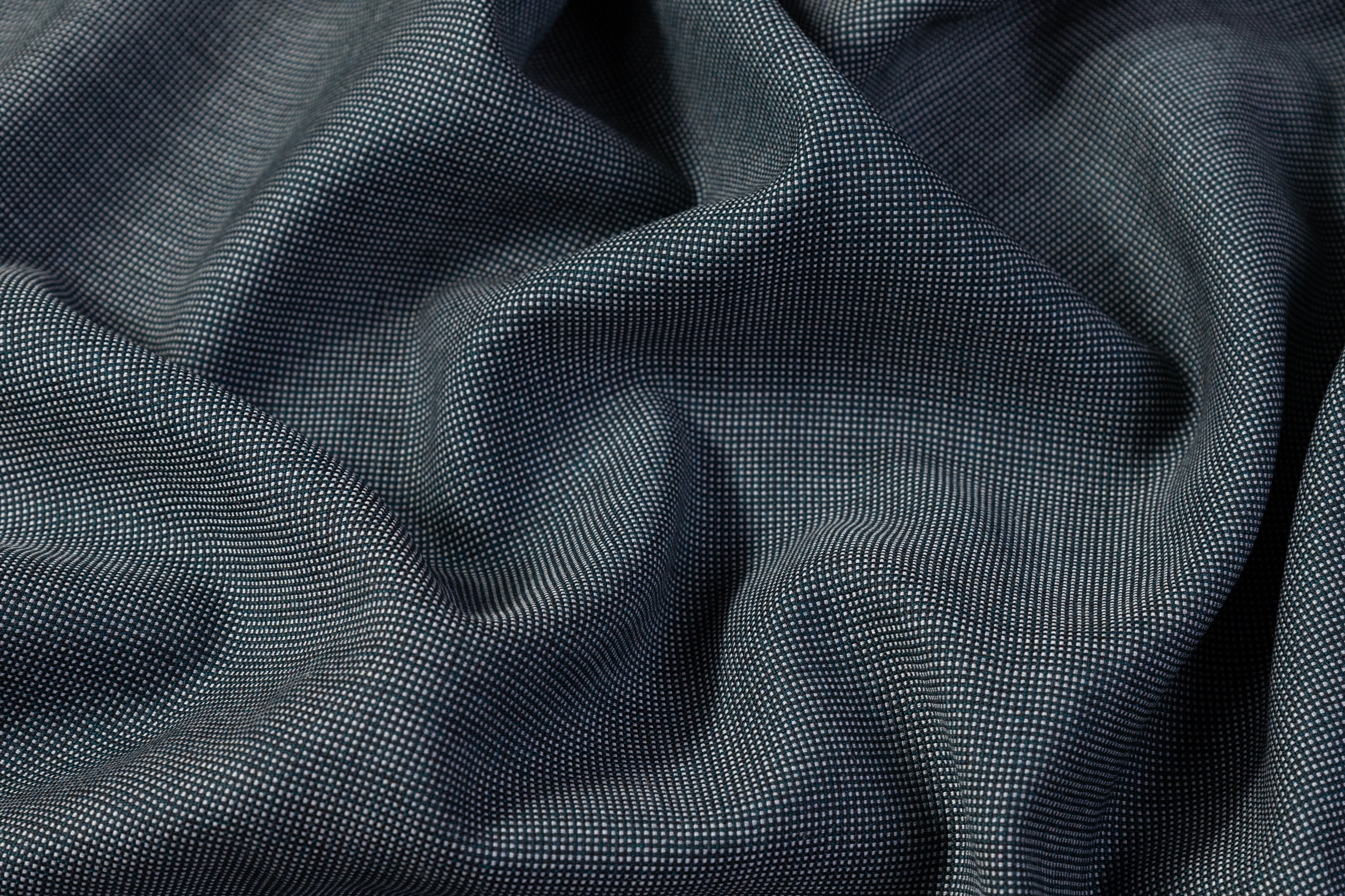 Guabello - Pin Dot Italian Wool Suiting - Green / White