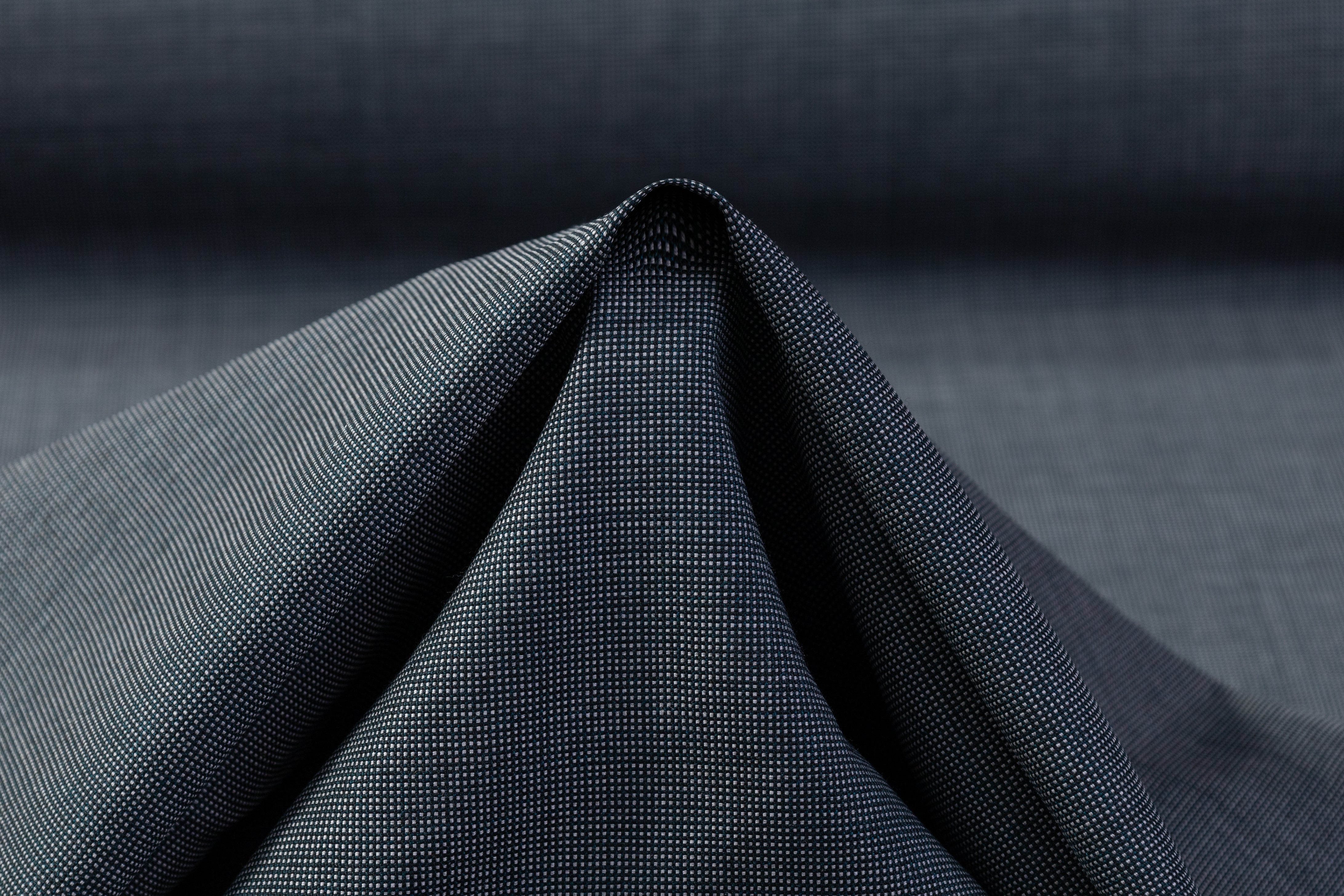 Guabello - Pin Dot Italian Wool Suiting - Green / White