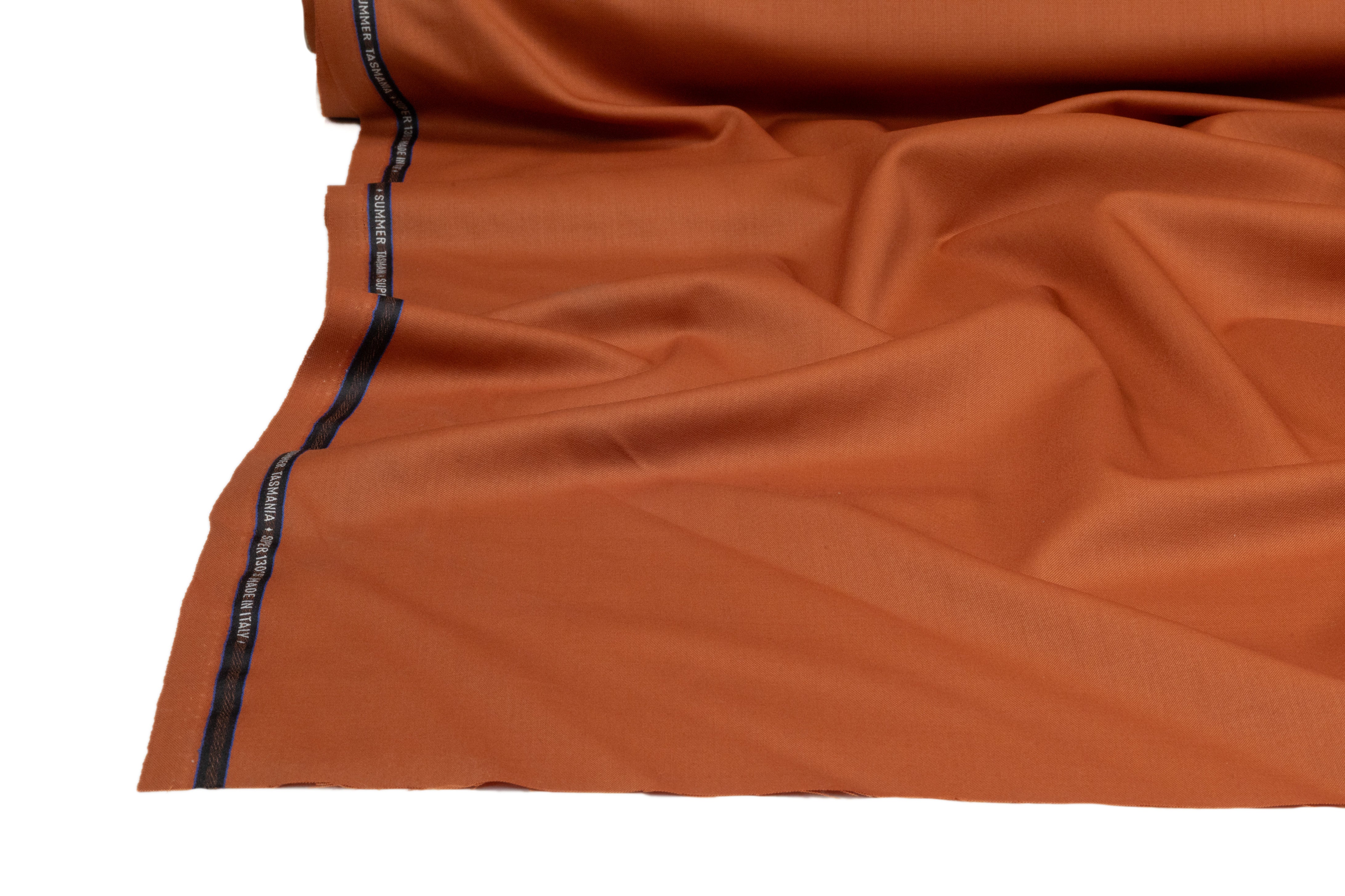 Summer Tasmania Super 130s Italian Wool Suiting - Rust